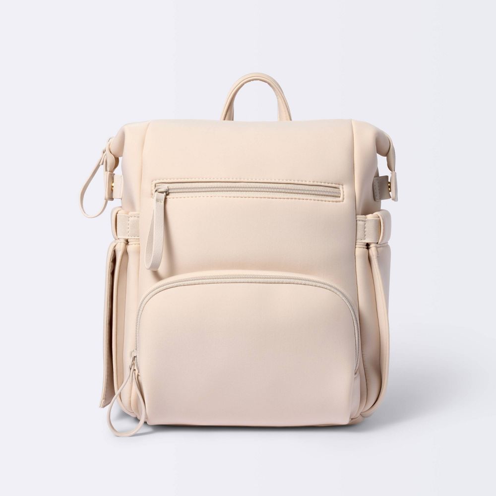 Mini Boxy Solid Backpack Diaper Bag - Tan - Cloud Island - Open Box