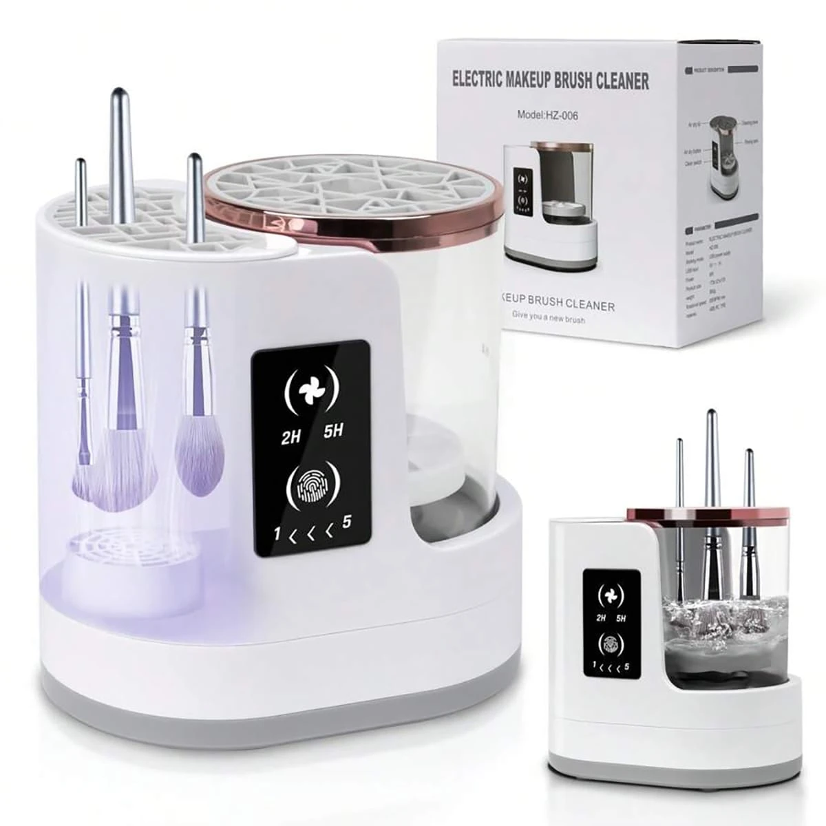 GENERIC 3 IN 1 ELECTRIC MAKEUP BRUSH CLEANER MACHINE - WHITE