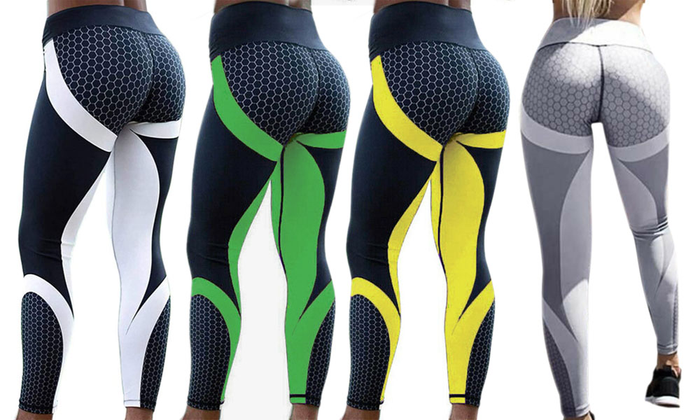 Honeycomb Printed Yoga Pants