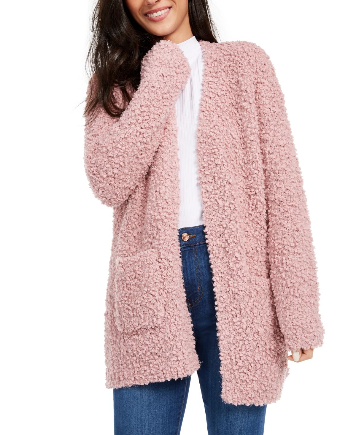 Long-Sleeve Cardigan Pink 