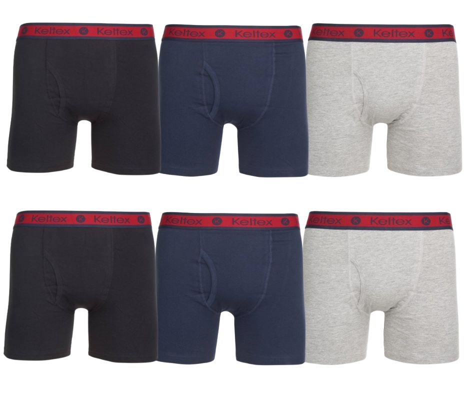 6-Pack Keltex Men's Cotton Blend Stretch Boxer Briefs