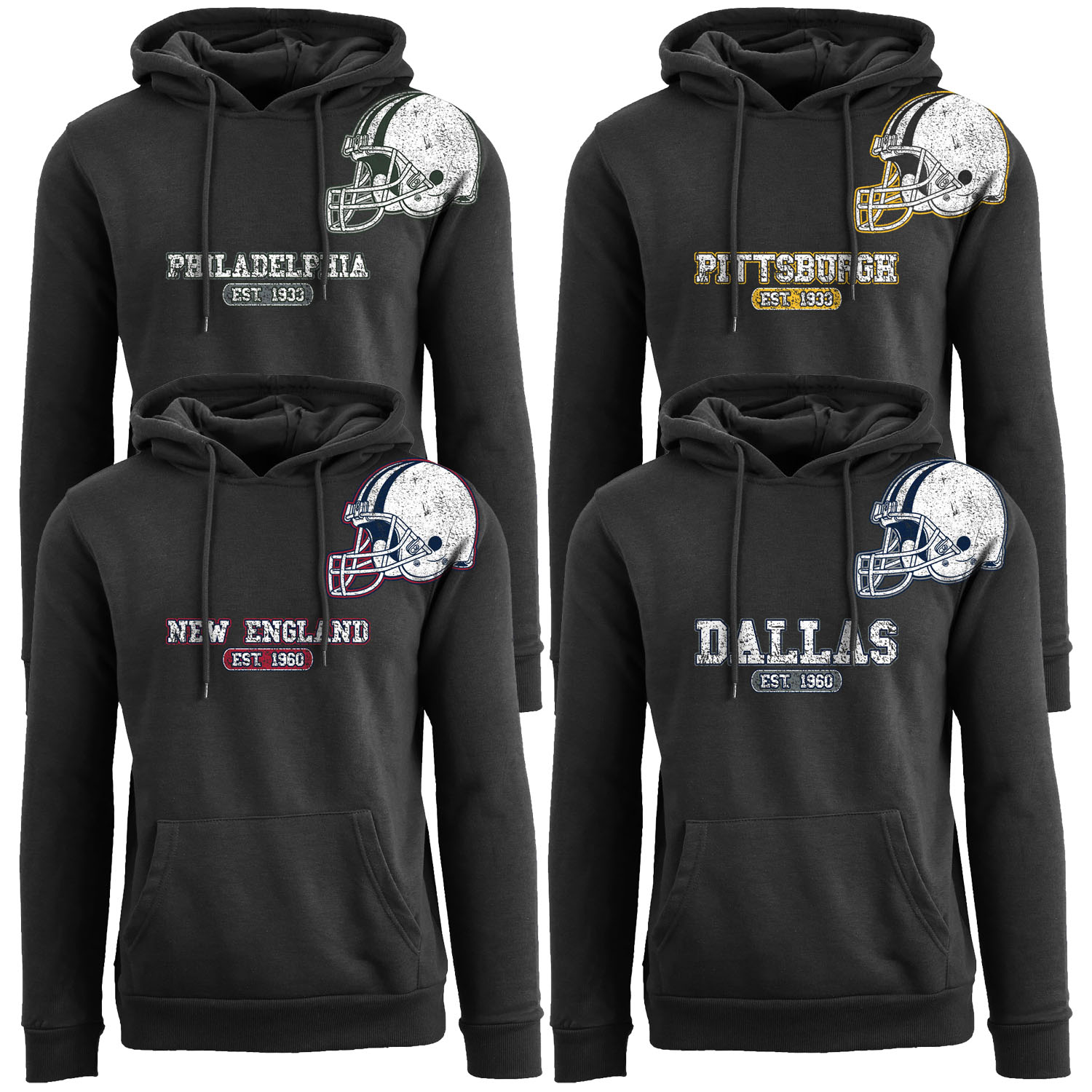 Men's Awesome Football Helmet Pull Over Hoodie
