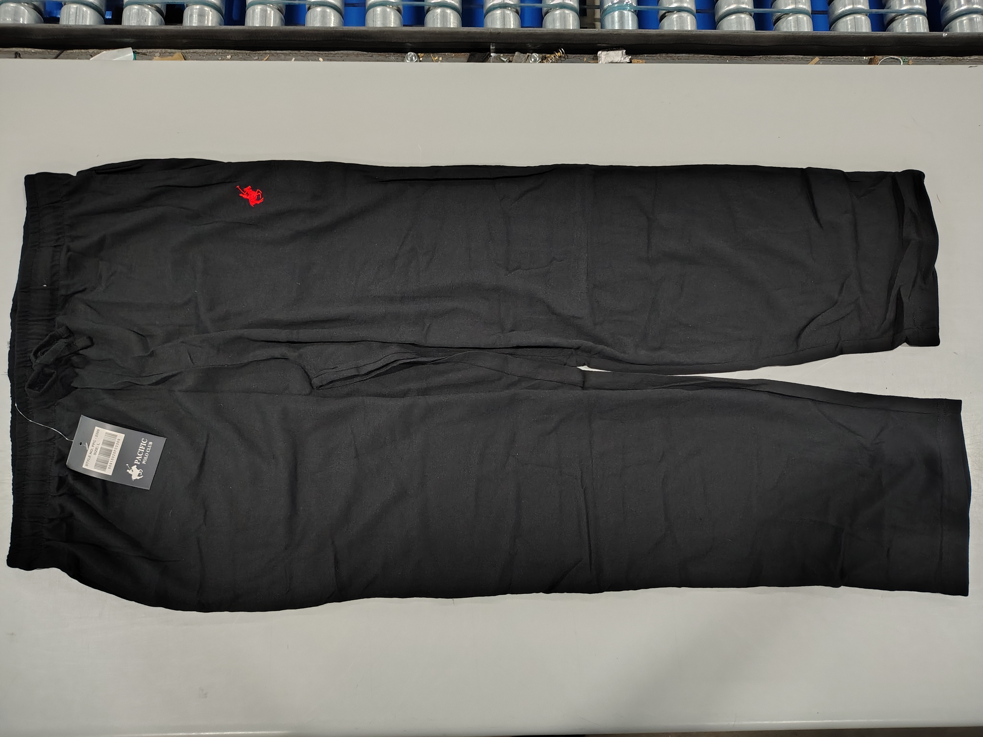 PACIFIC POLO CLUB MEN'S COTTON LOUNGE PANTS - SIZE: MEN L - BLACK/RED - New