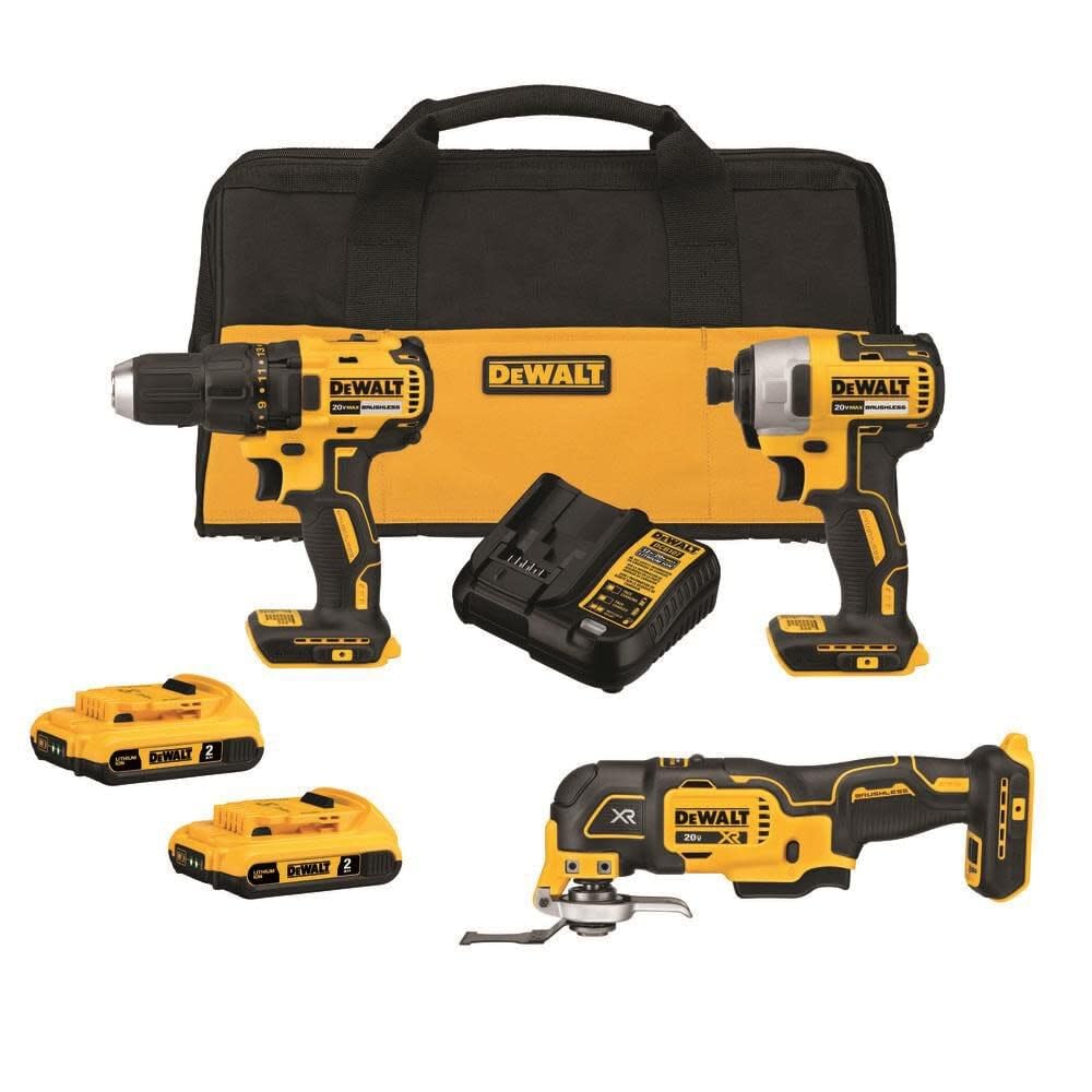 Dewalt 20 V Bl 3 Tool Kit Yellow/Black