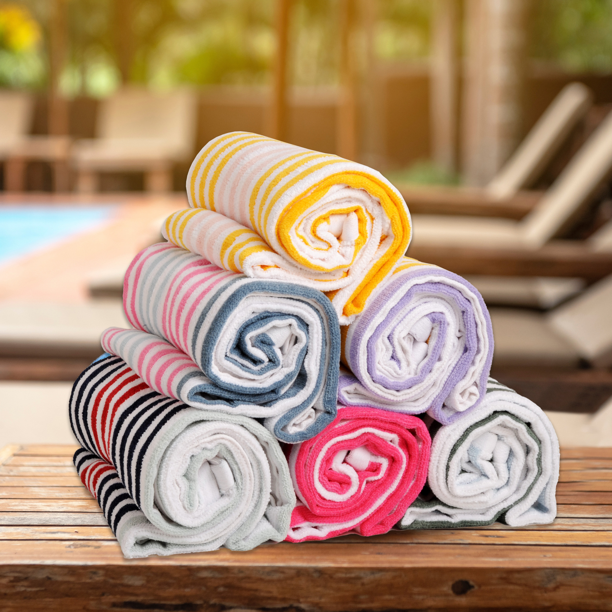 Dan River Cabana Stripe Beach Towel Set (2 and 4-Pack)