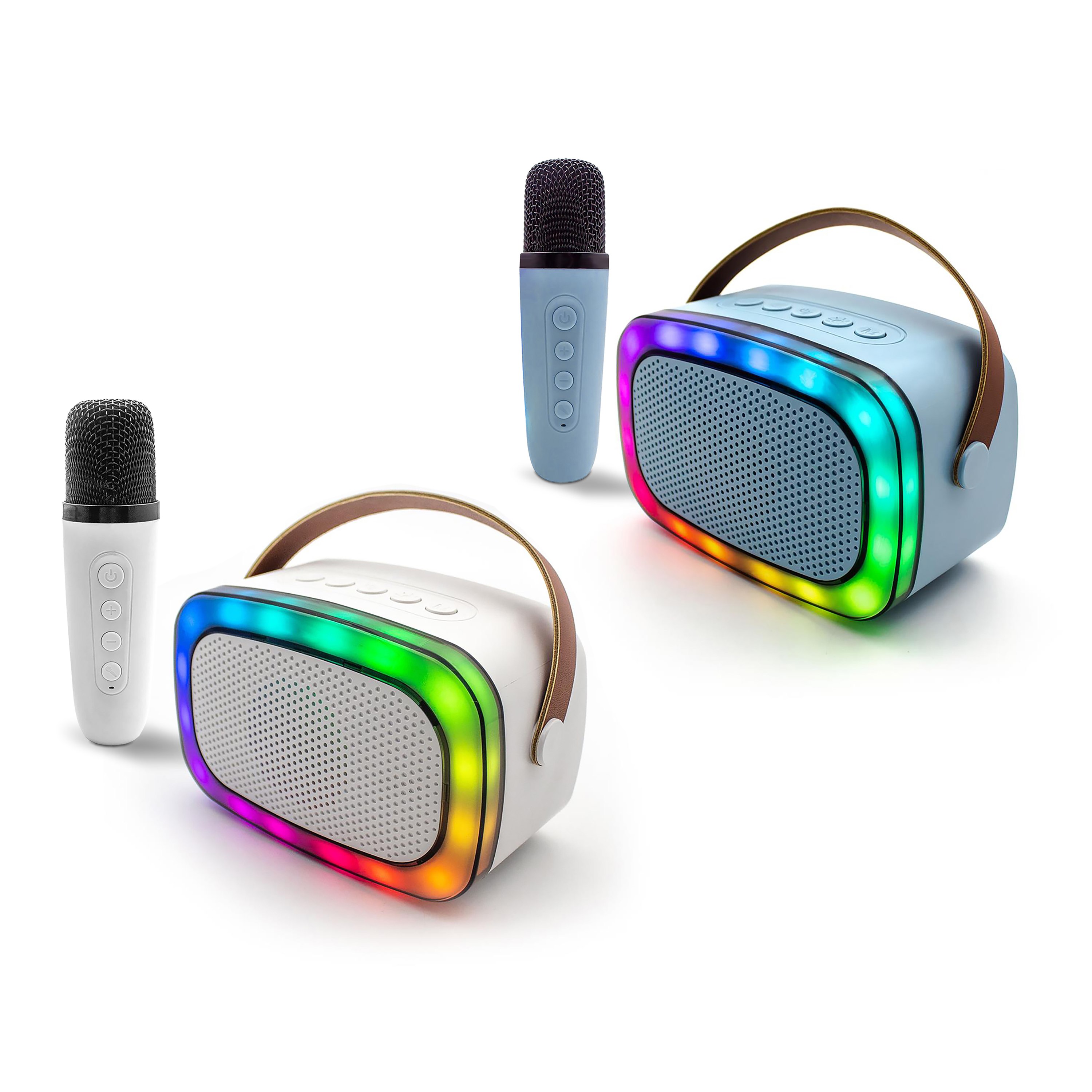 Protable Karaoke Bluetooth Speaker with Microphone and LED Light