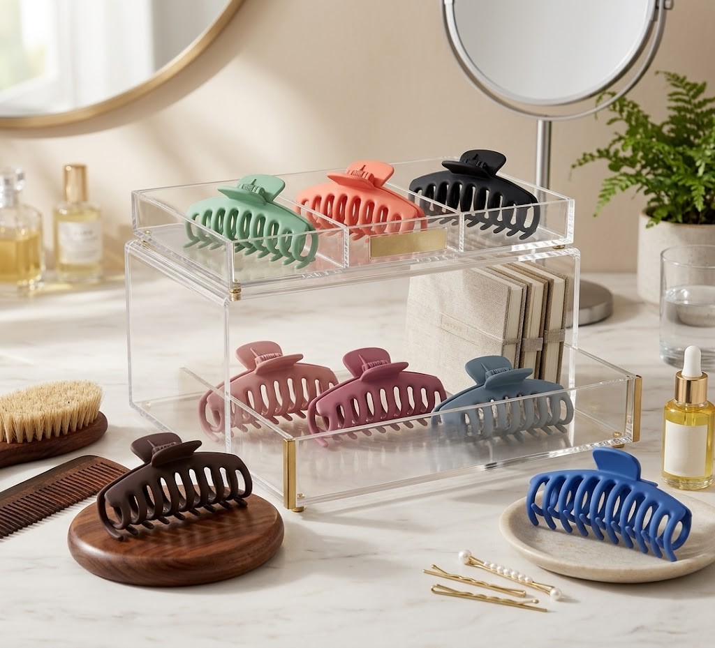 8 Pack Large Matte Acrylic Hair Claw Clips for Women Strong Grip Banana Jaw Clips for Hair Styling