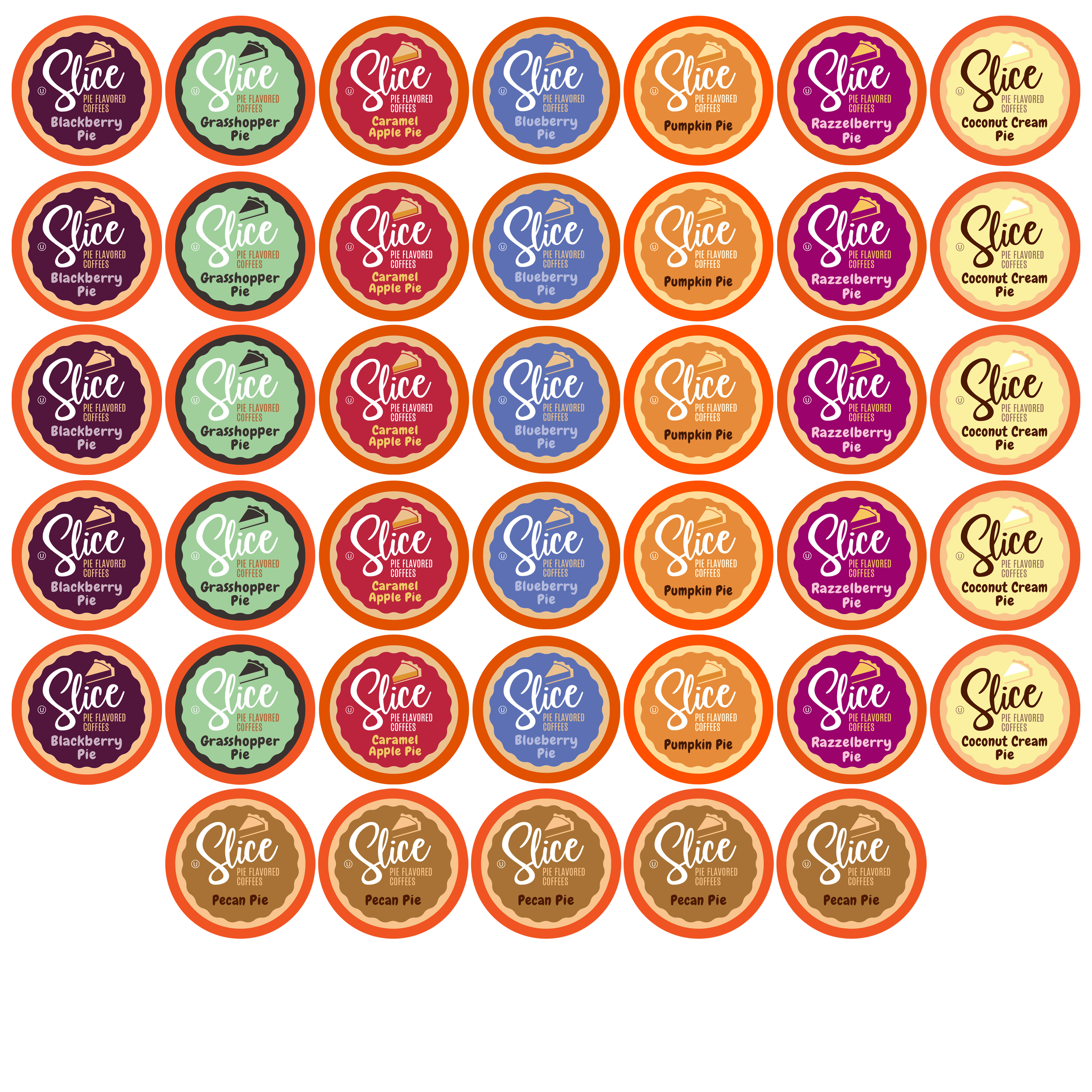 Slice Pie Variety Pack Flavored Coffee Pods - 40 Count