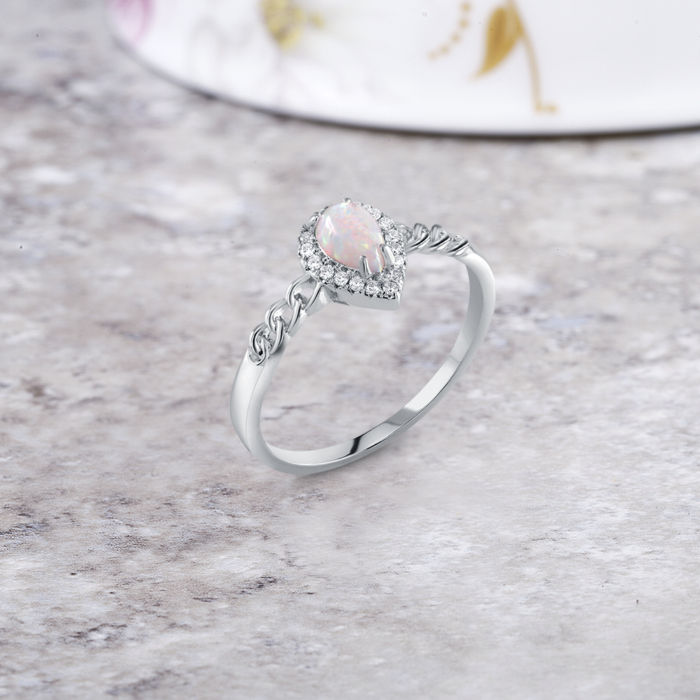 Cubic Zirconia Pear Shaped Ring