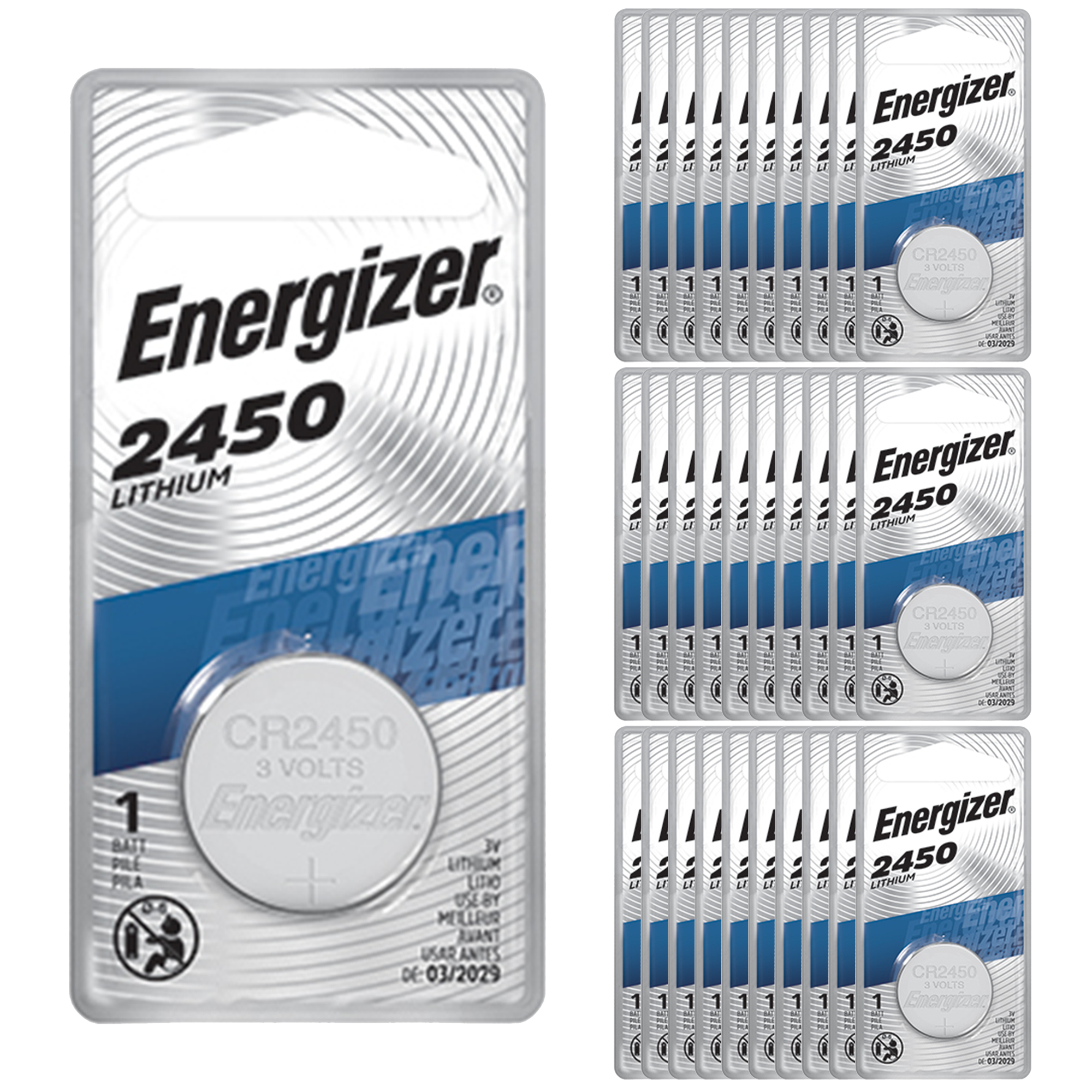 Energizer CR2450 3-Volt Lithium Coin Cell Batteries (72 Batteries)