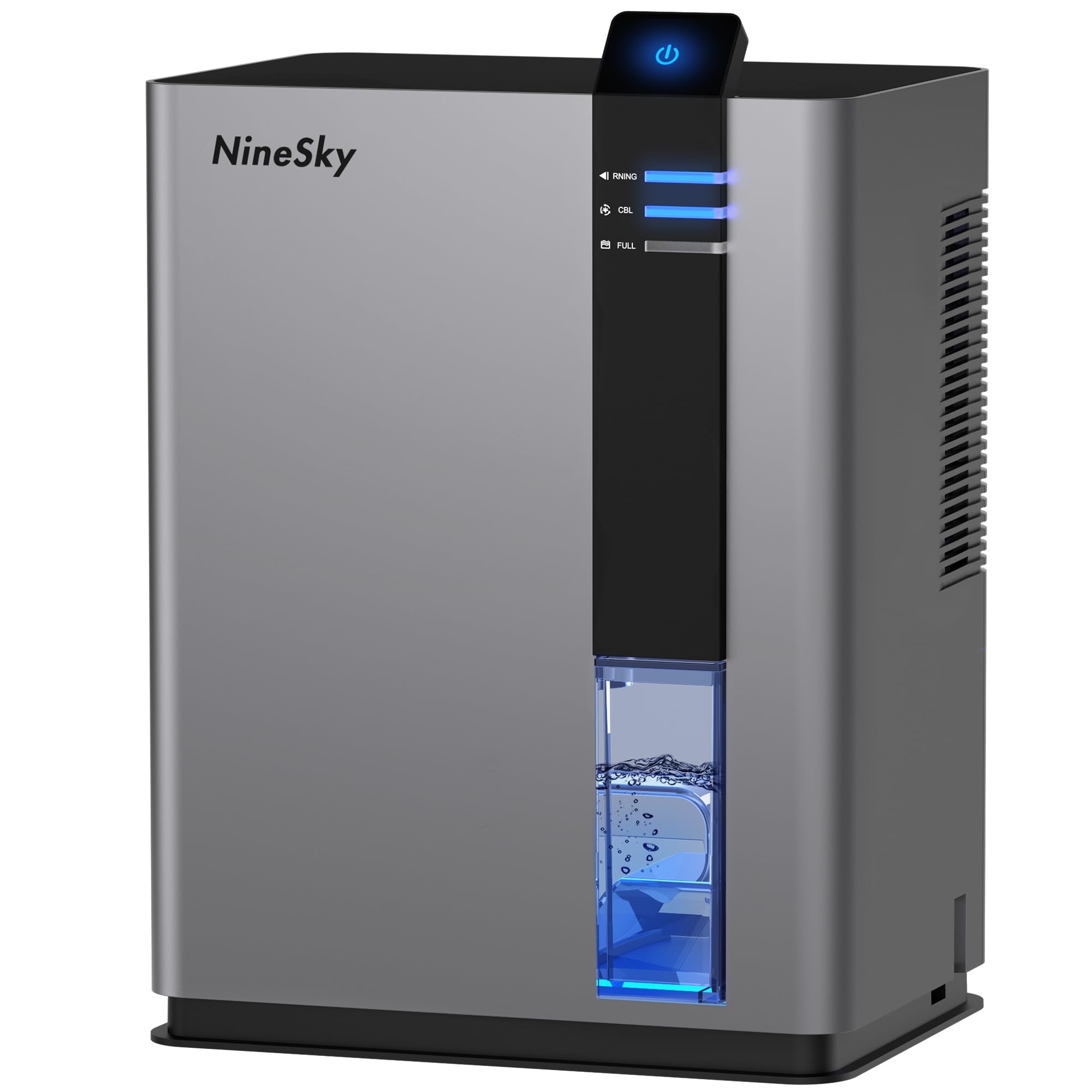 NineSky Dehumidifier, 98 Oz with Auto Shut Off, 5 Colors LED Light (H2, Gray)