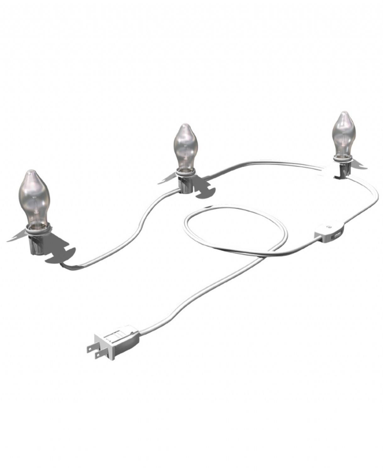 Stanley Clear 3Bulb C7 Replacement Christmas Village Lights White Wire Tanga