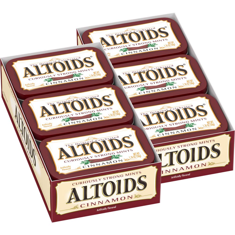 12-Pack ALTOIDS Classic Cinnamon Hard Candy Breath Mints Bulk, 1.76 oz Tin