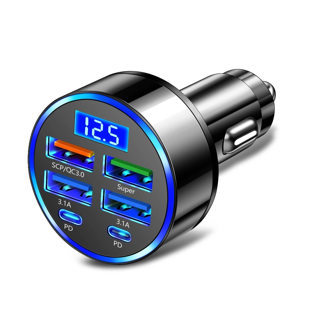 6 Port Car Charger Fast Charging For iPhone/Android