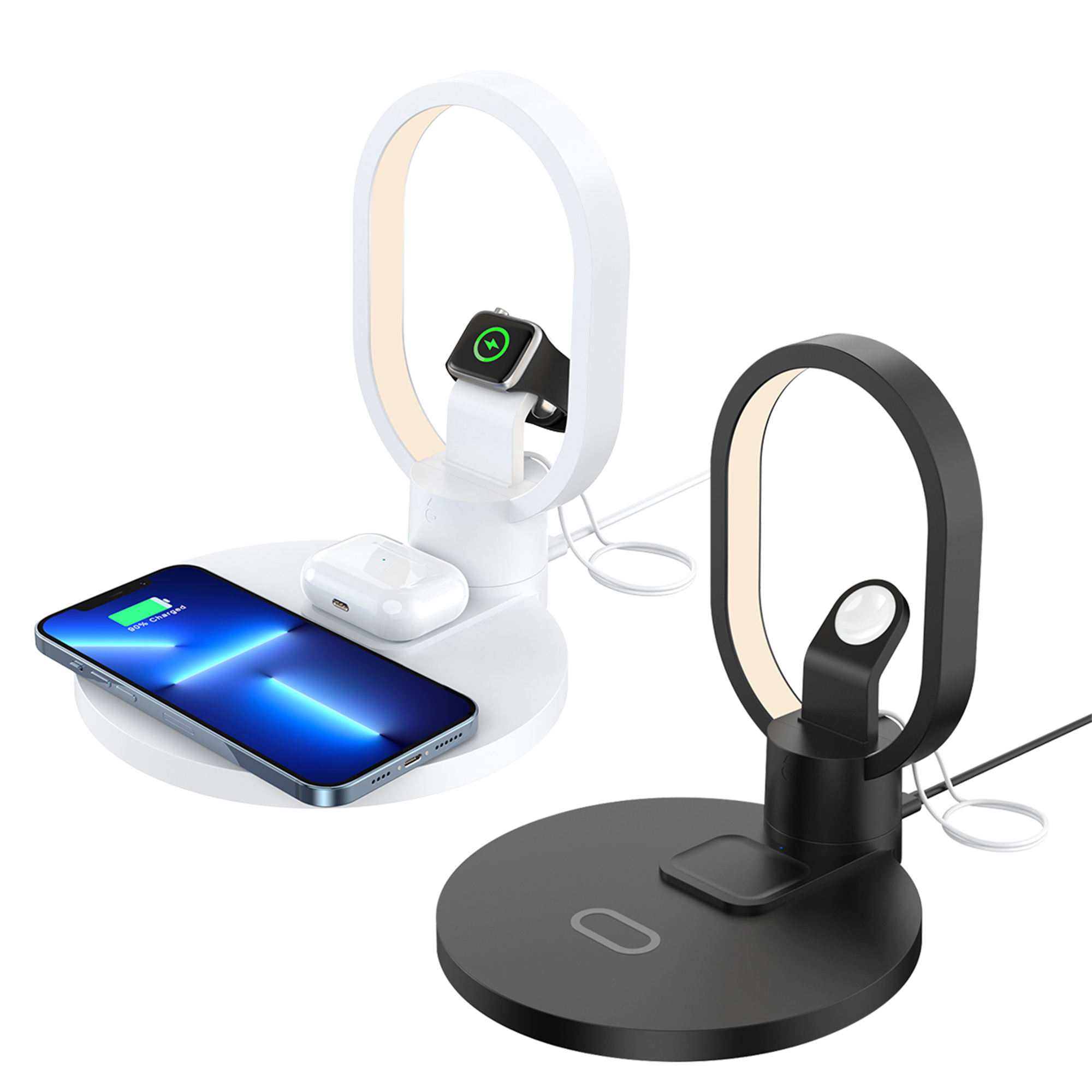 4 in 1 Wireless Charging Station LED Table Night Light