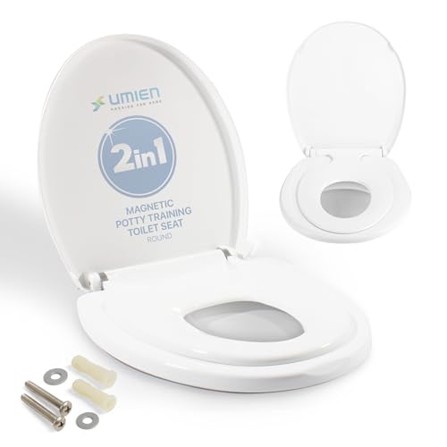 UMIEN POTTY TRAINING TOILET SEAT WITH TODDLER SEAT - MAGNETIC - WHITE