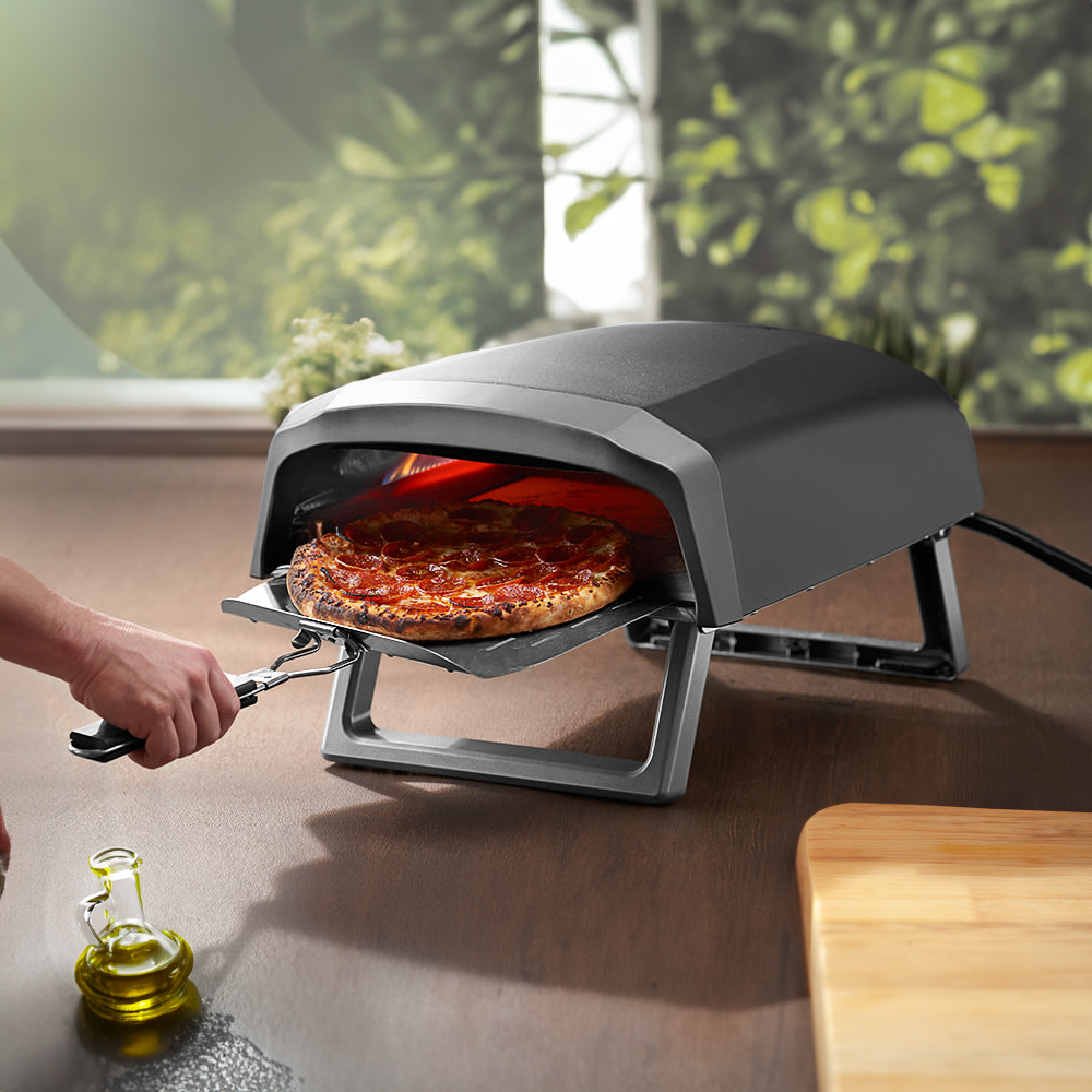 Commercial Chef Pizza Oven Outdoor - with Door, Peel, Pizza Stone, Cutter, and Cover - Updated Design