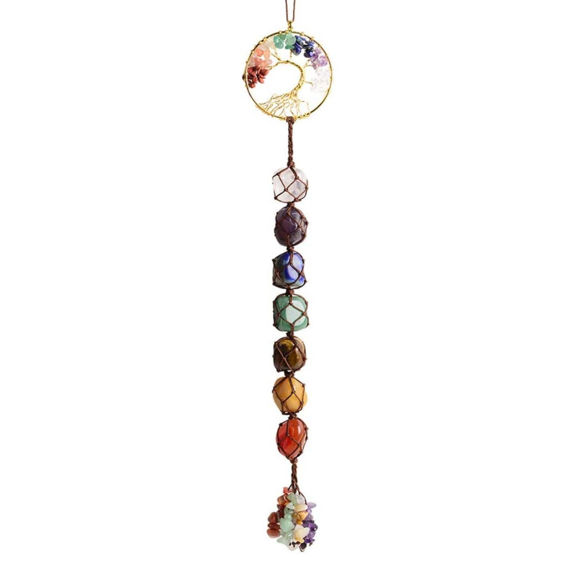 Tree of Life Hanging Ornamaent with 7 Chakra Stones