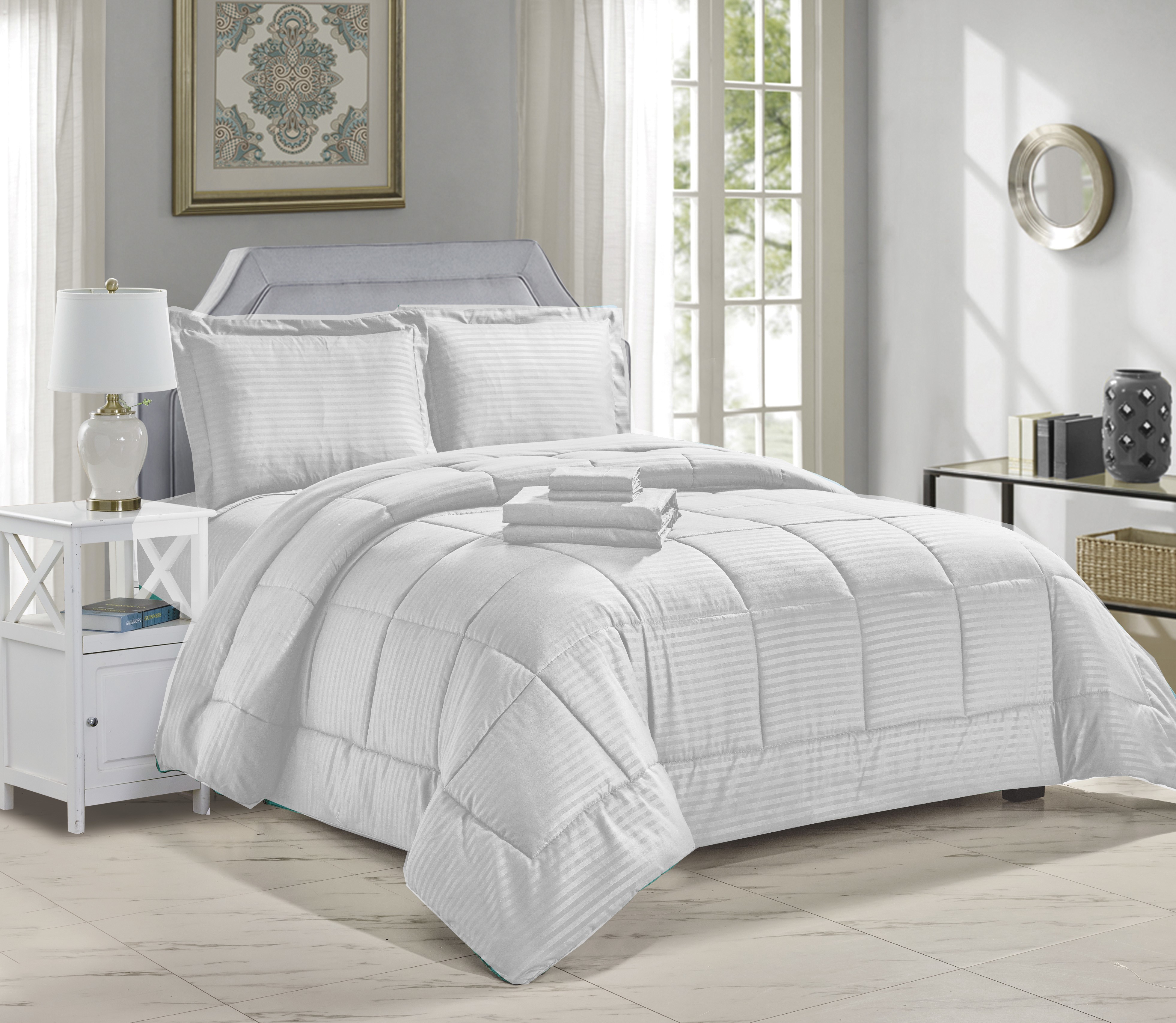 Embossed Stripe 8-Piece Bed in a Bag
