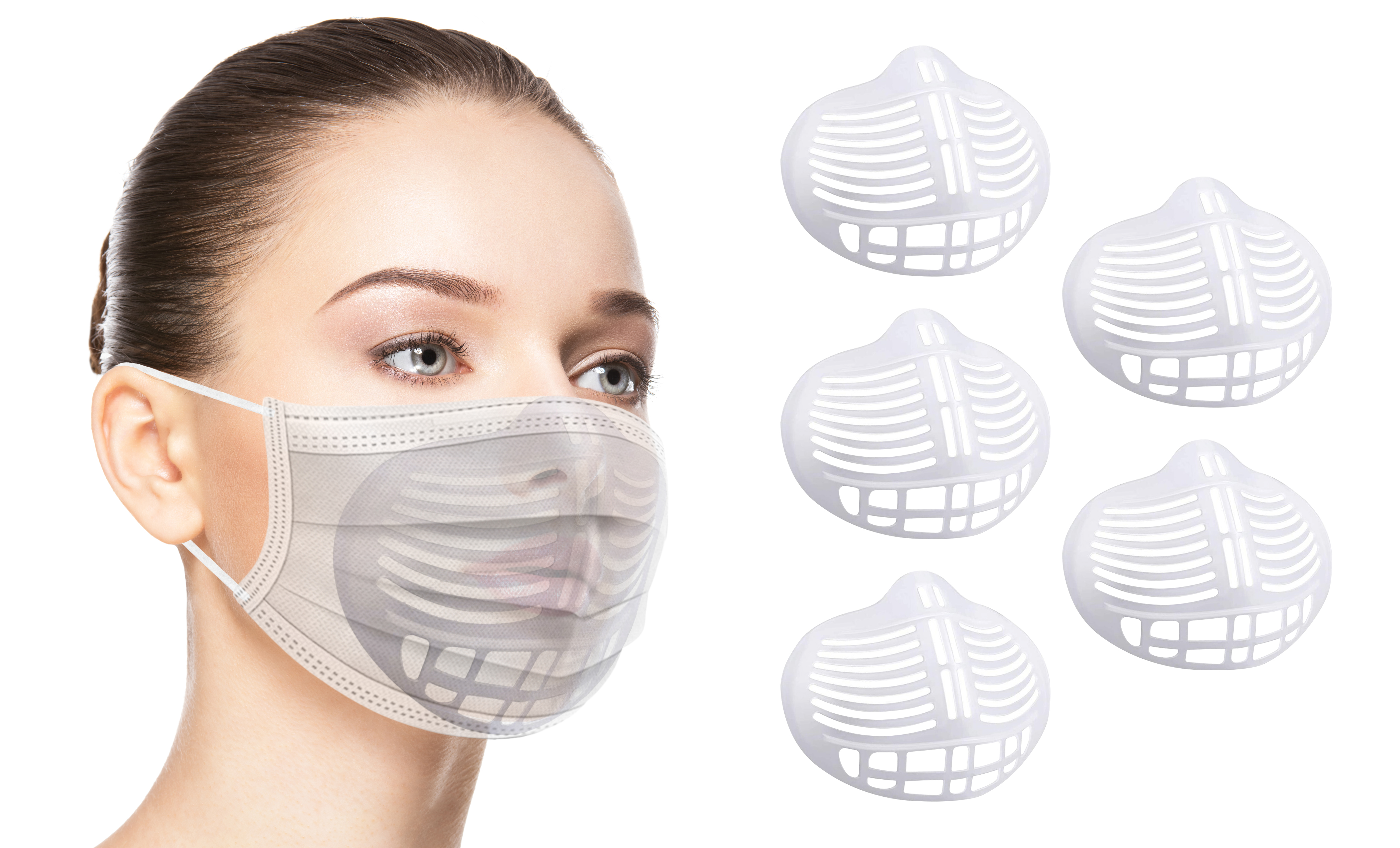 3D Bracket for Comfortable Mask Wearing (5 or 10-Pack)