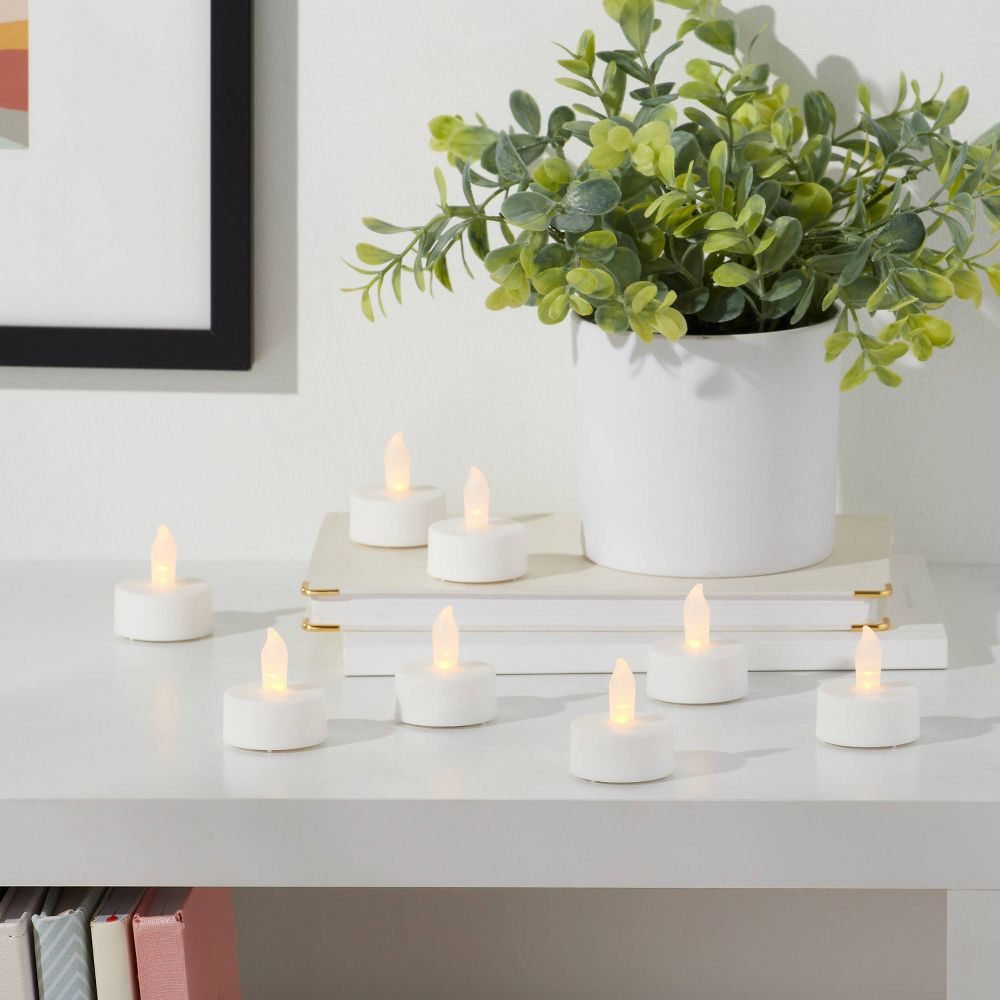50ct Twist-Flame LED Tealight Candles (White) - Room Essentials: Battery-Operated