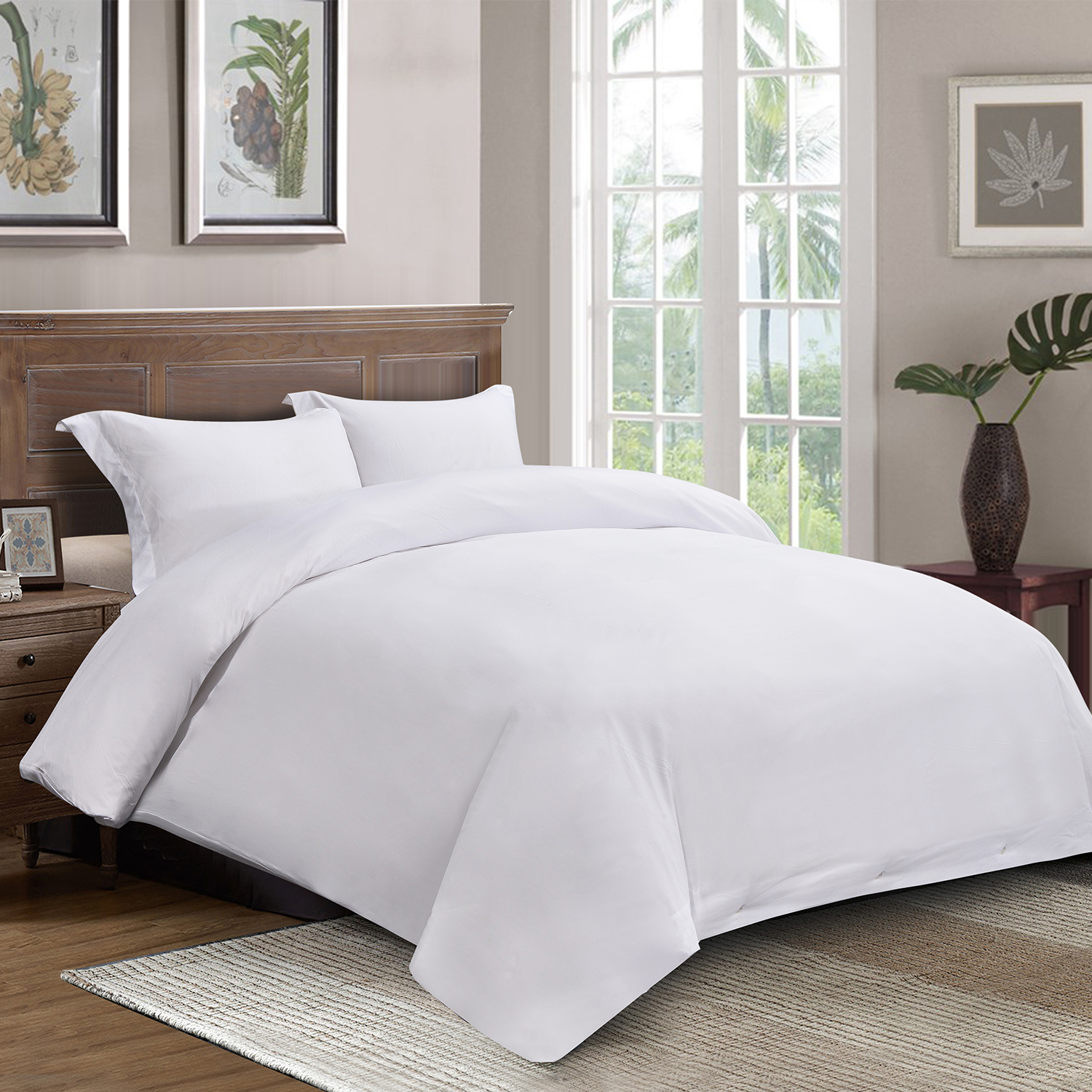 Duvet Cover 3 Piece Set – Ultra Soft Hotel Collection – Comforter Cover with Button Closure and 2 Pillow Shams