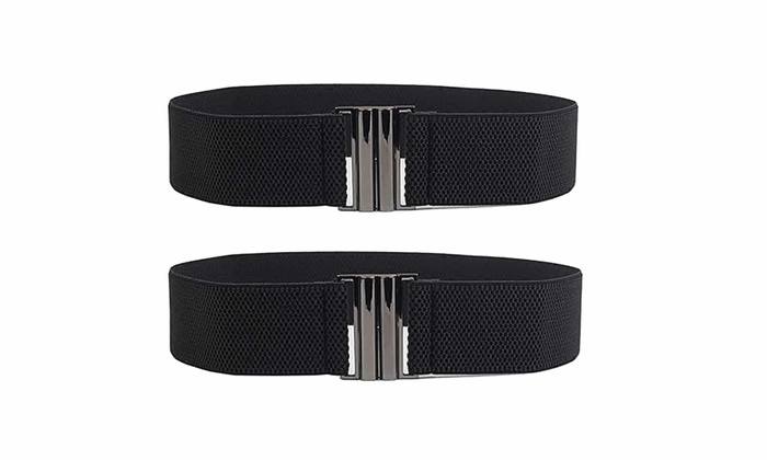 2PK Women Wide Elastic Belt Wide Stretch Waist Belts Waistband For Dresses
