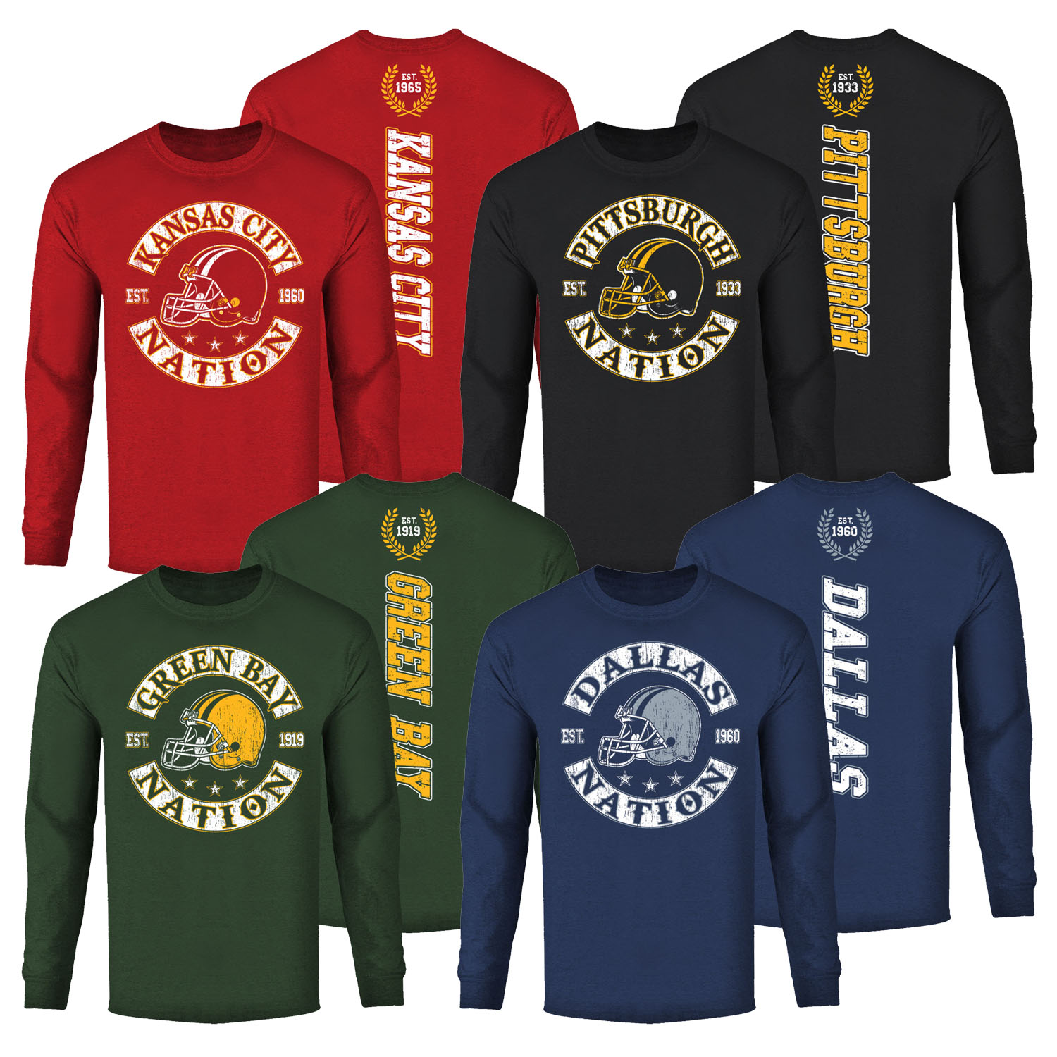 Men's Football Nation Long Sleeve Shirts