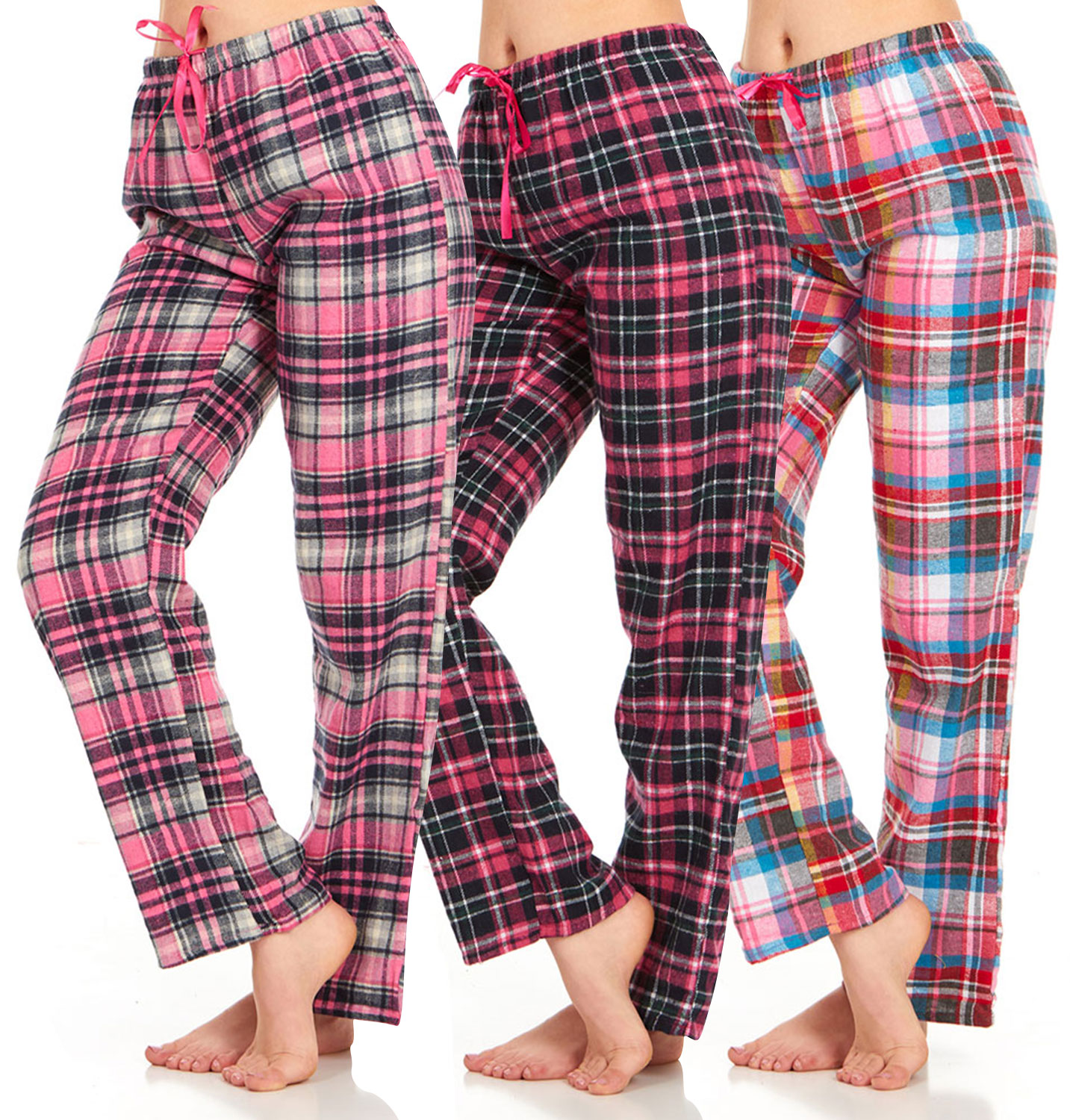 3-Pack Women's Flannel Pajama Pants(S-2XL)