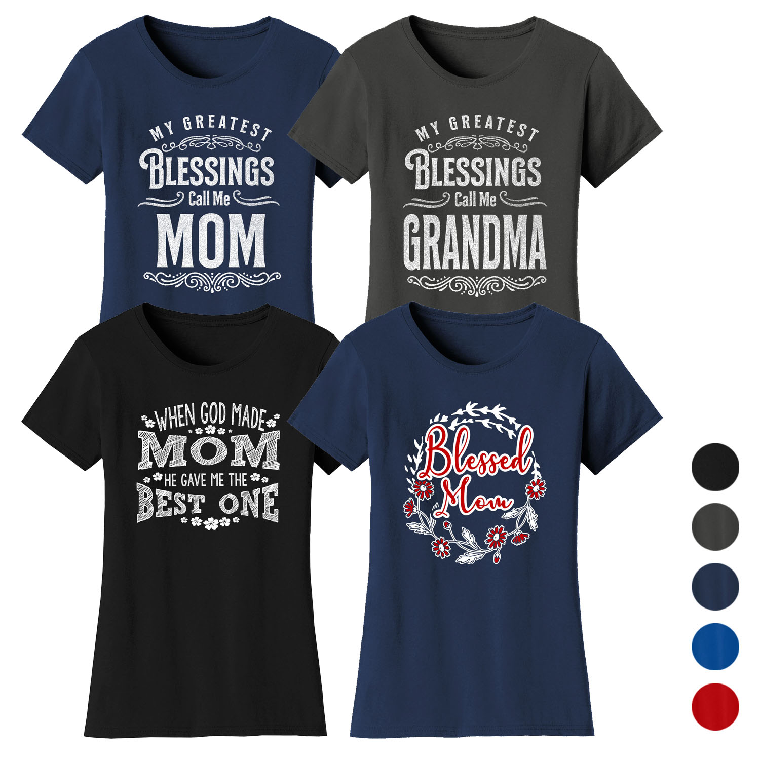 Women's Greatest Blessing Mom Grandma T-Shirts