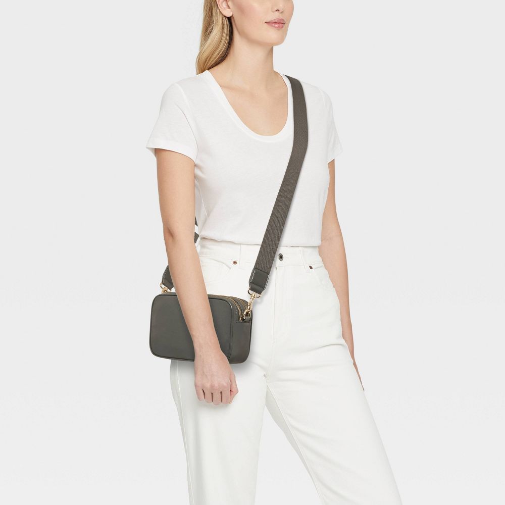Double Zip Crossbody Bag - Universal Thread Gray