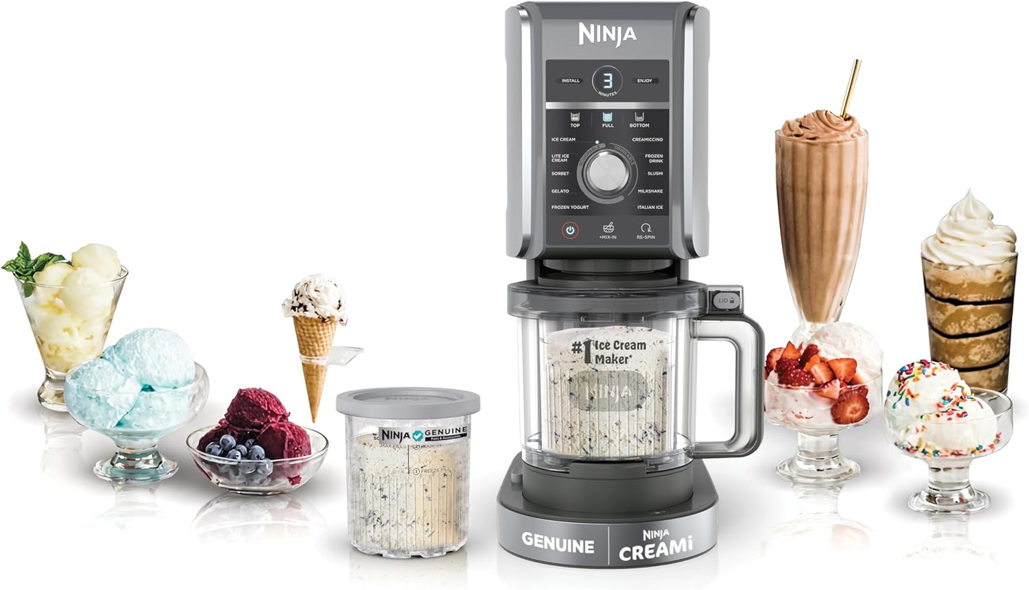 Ninja CREAMi Deluxe Ice Cream & Frozen Treat Maker for Ice Cream