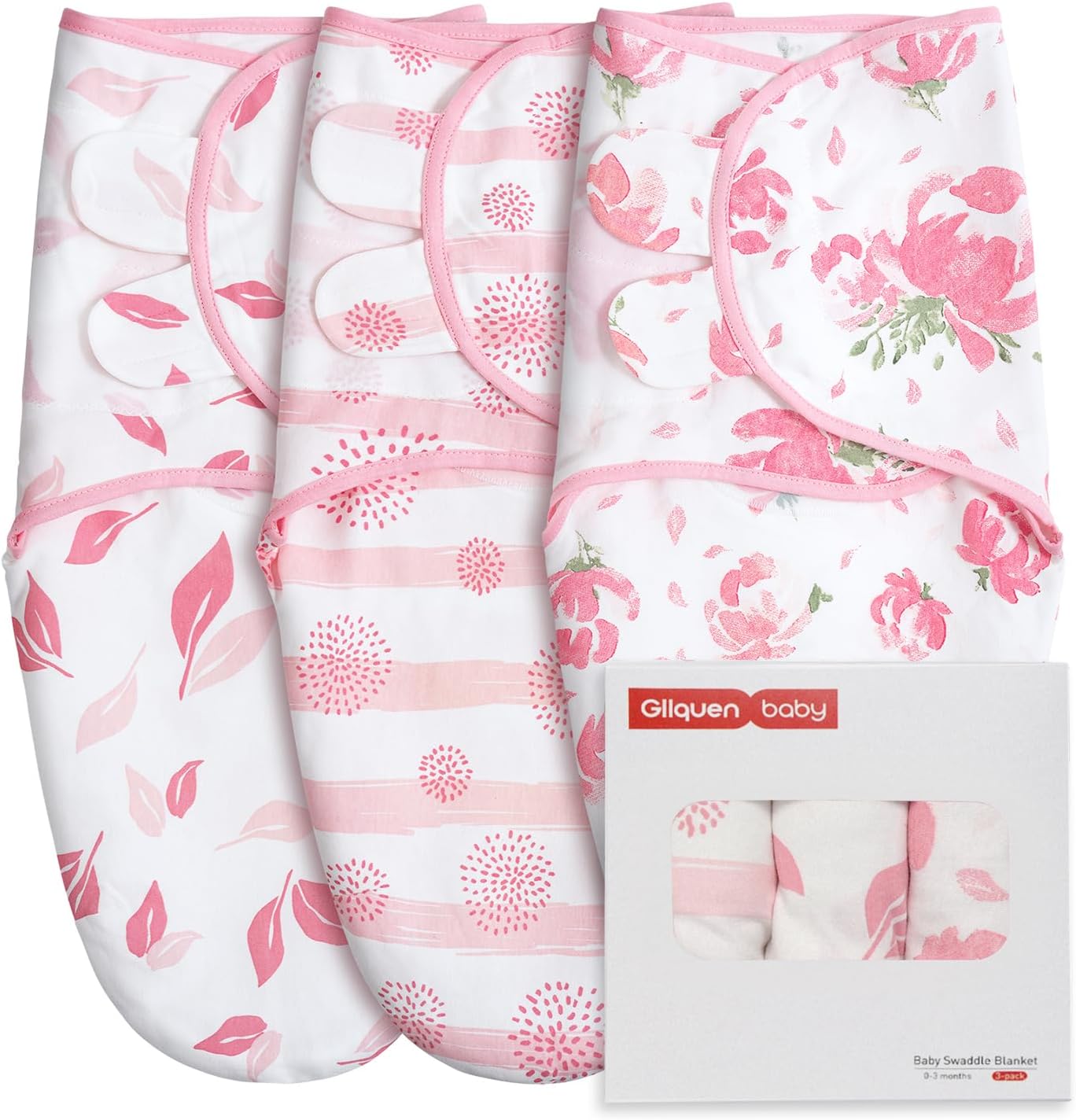 3-Pack Floral Baby Swaddles Sack for Newborn Infant Sleep Sack Easy Swaddling Wrap 0-3 Months 15$