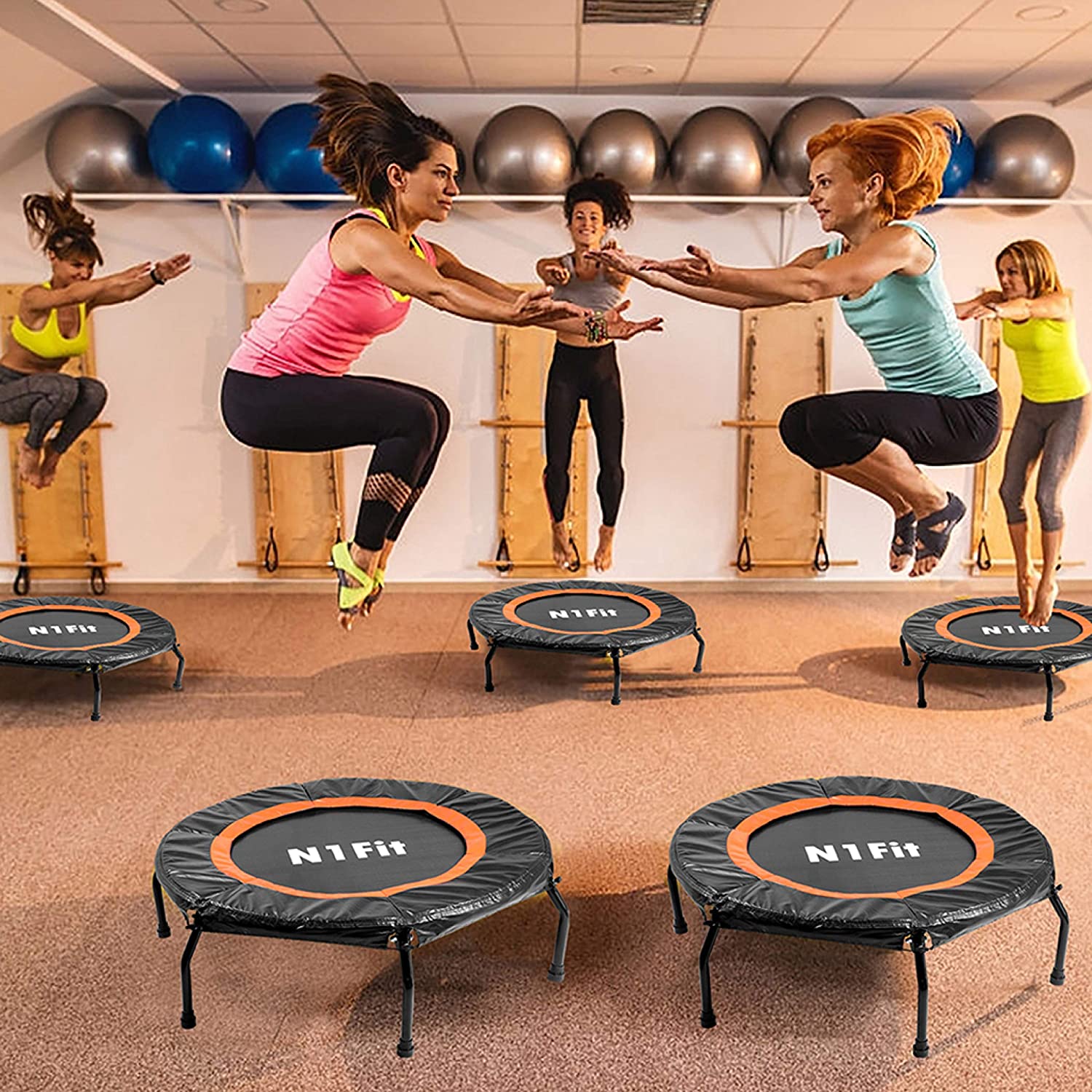 Foldable N1Fit Rebounders Mini Trampoline for Adults 40"