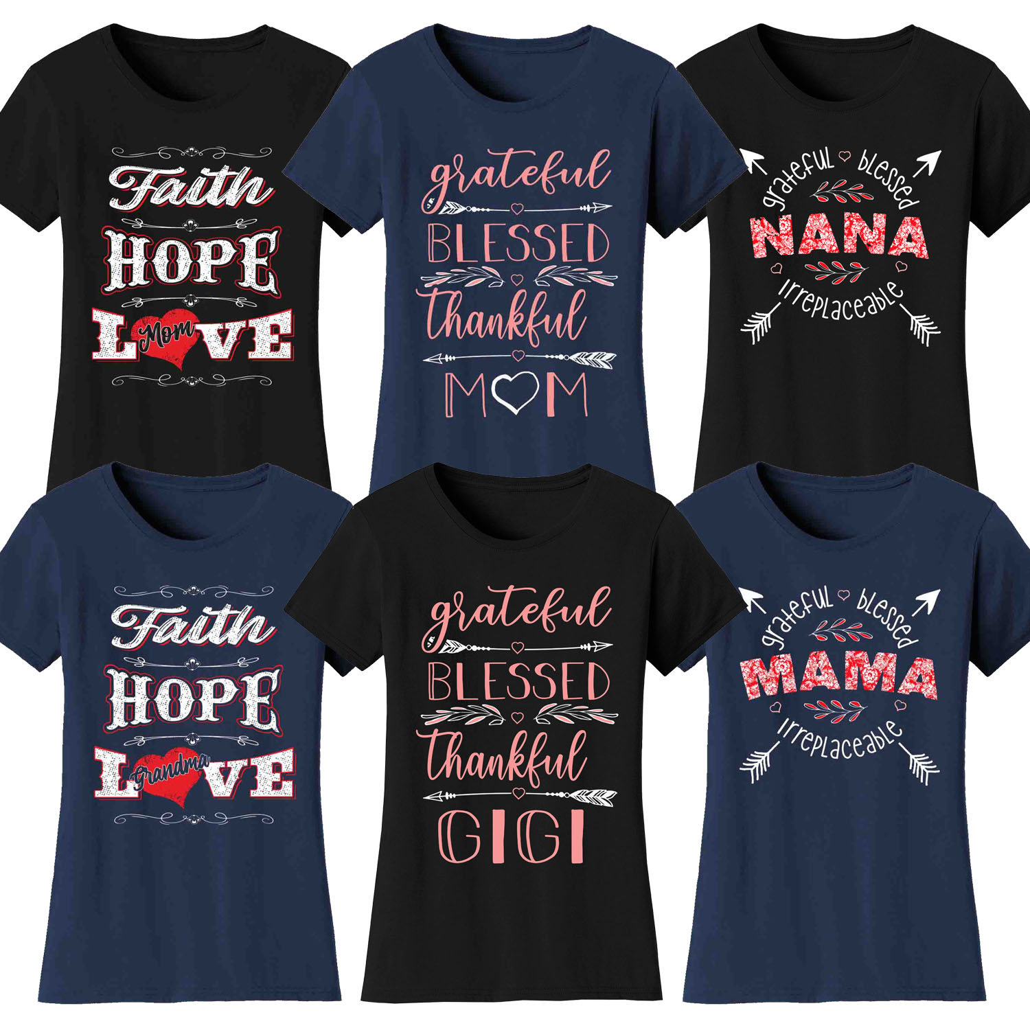 Women's The Best Mother and Grandma Novelty T-Shirts