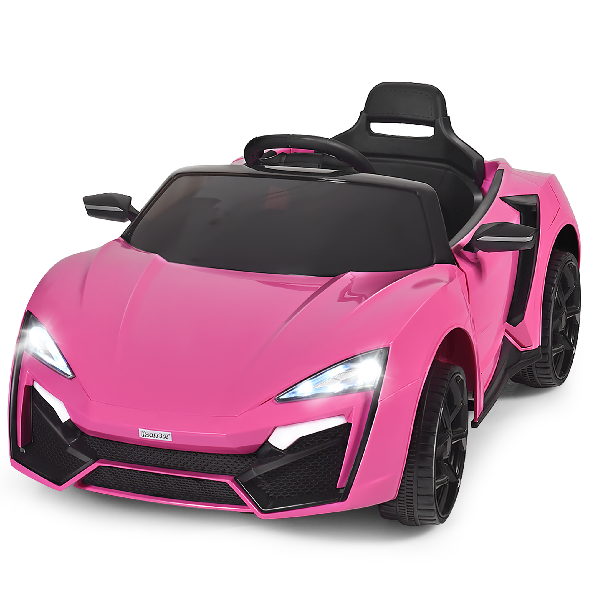 Costway 12V Kids Ride On Car 2.4G RC Electric Vehicle w/ Lights MP3 Openable Doors