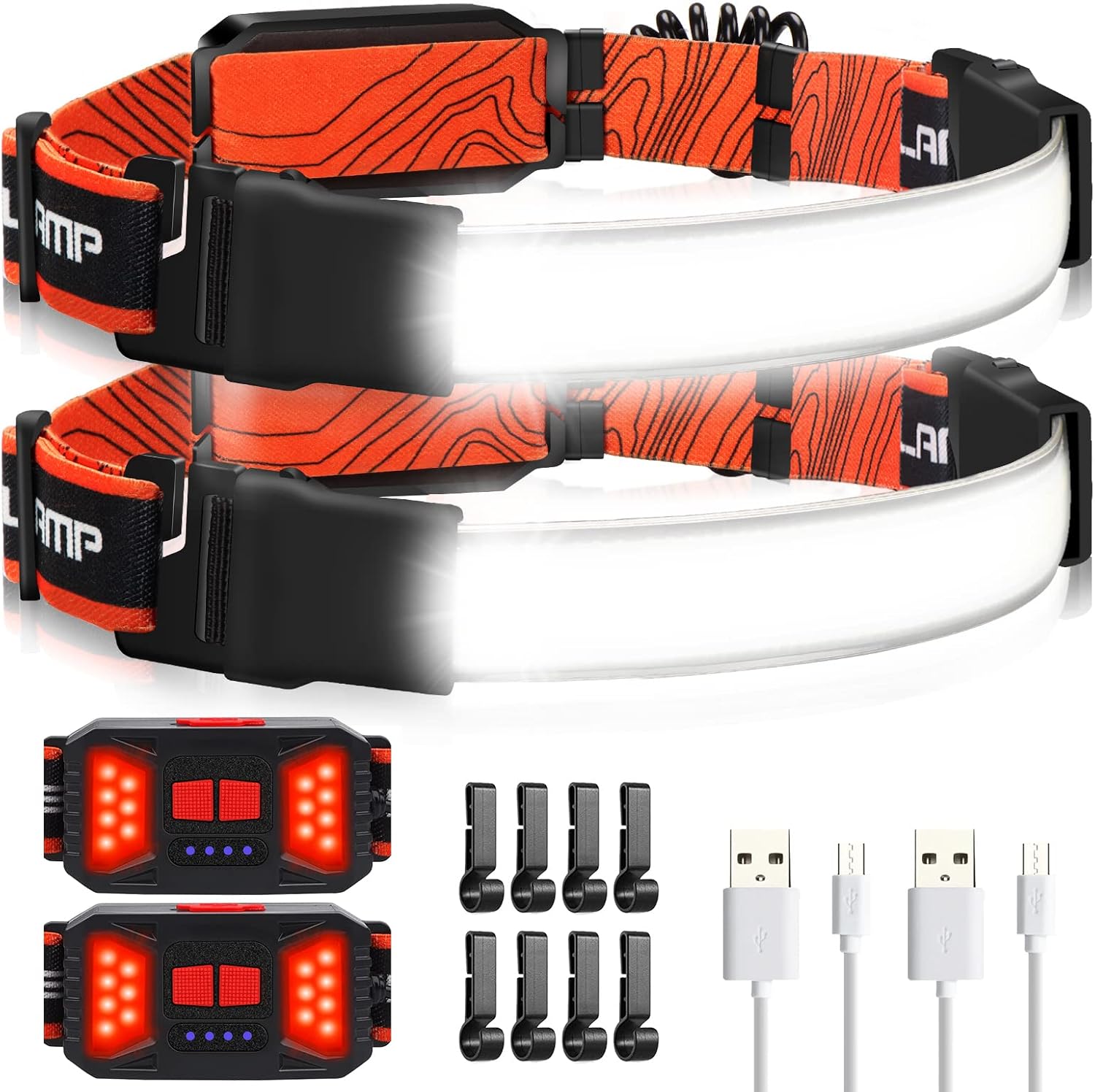 2-Pack Adelante LED Headlamp Flashlight, 1000LM