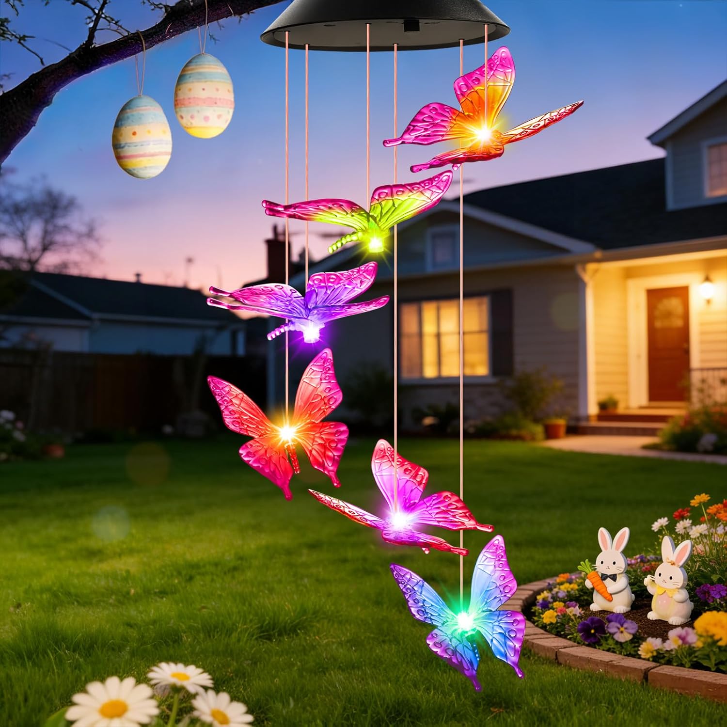 Solar Glow Butterfly Wind Chimes