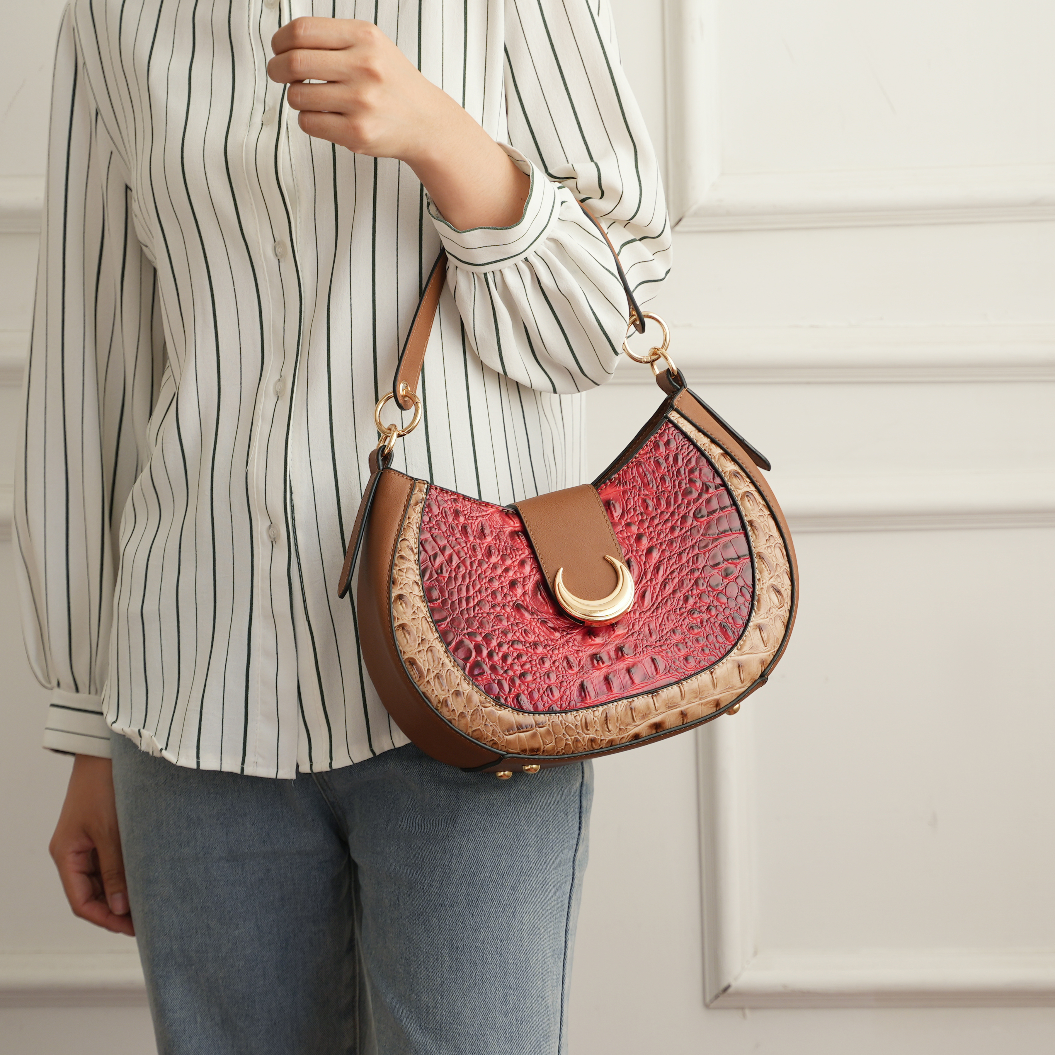 MKF Collection Jain Croc-Embossed Shoulder Bag by Mia K