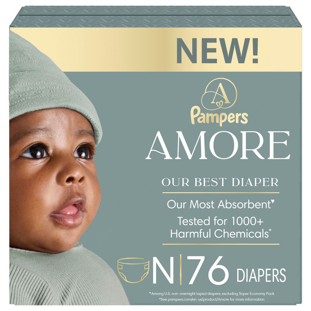 Amore by Pampers Diapers Super Pack - Size Newborn - 76ct