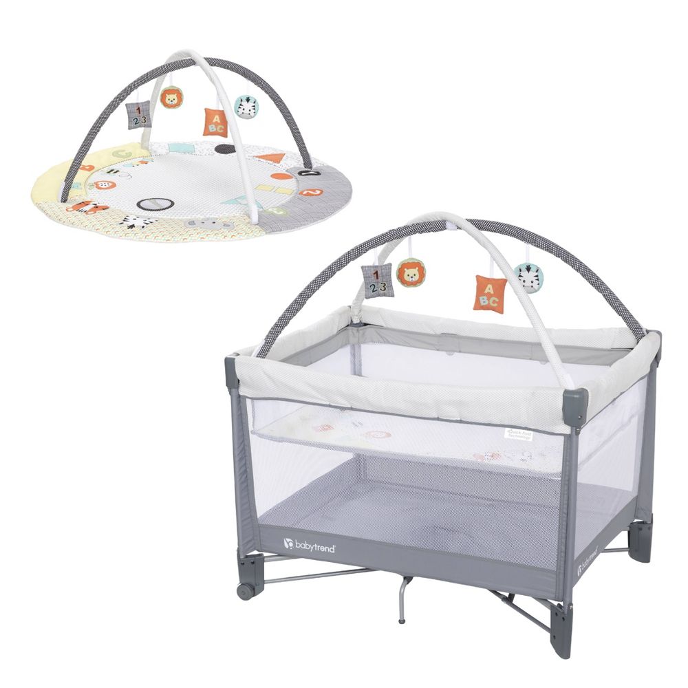 Baby Trend Play Suite 3-in-1 Quick-Fold Playard with Baby Gym - Quartz Ston