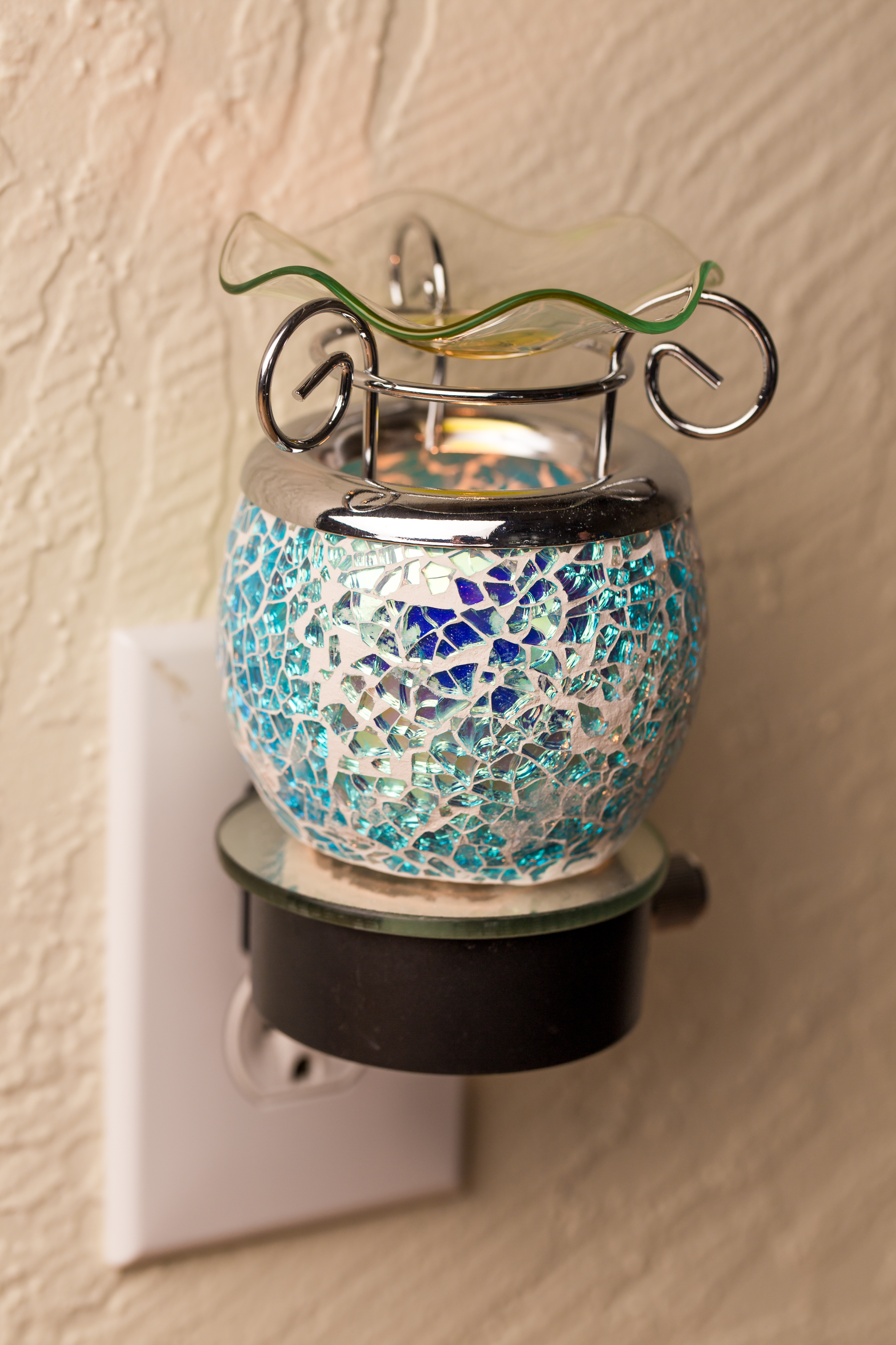 Essential Oil Glass Lamp with free FULL SIZE Orange Spice essential oil