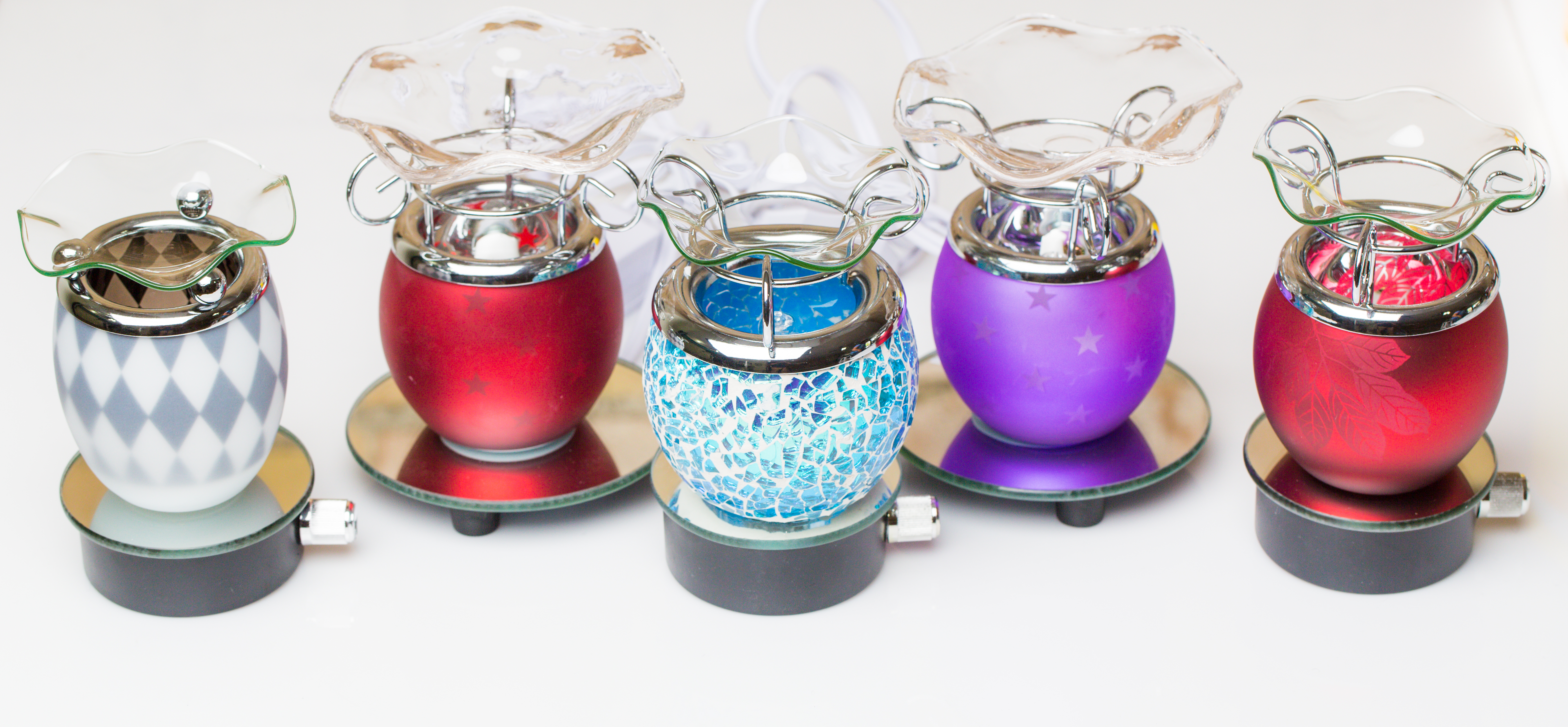 Essential Oil Glass Lamp with free FULL SIZE Orange Spice essential oil