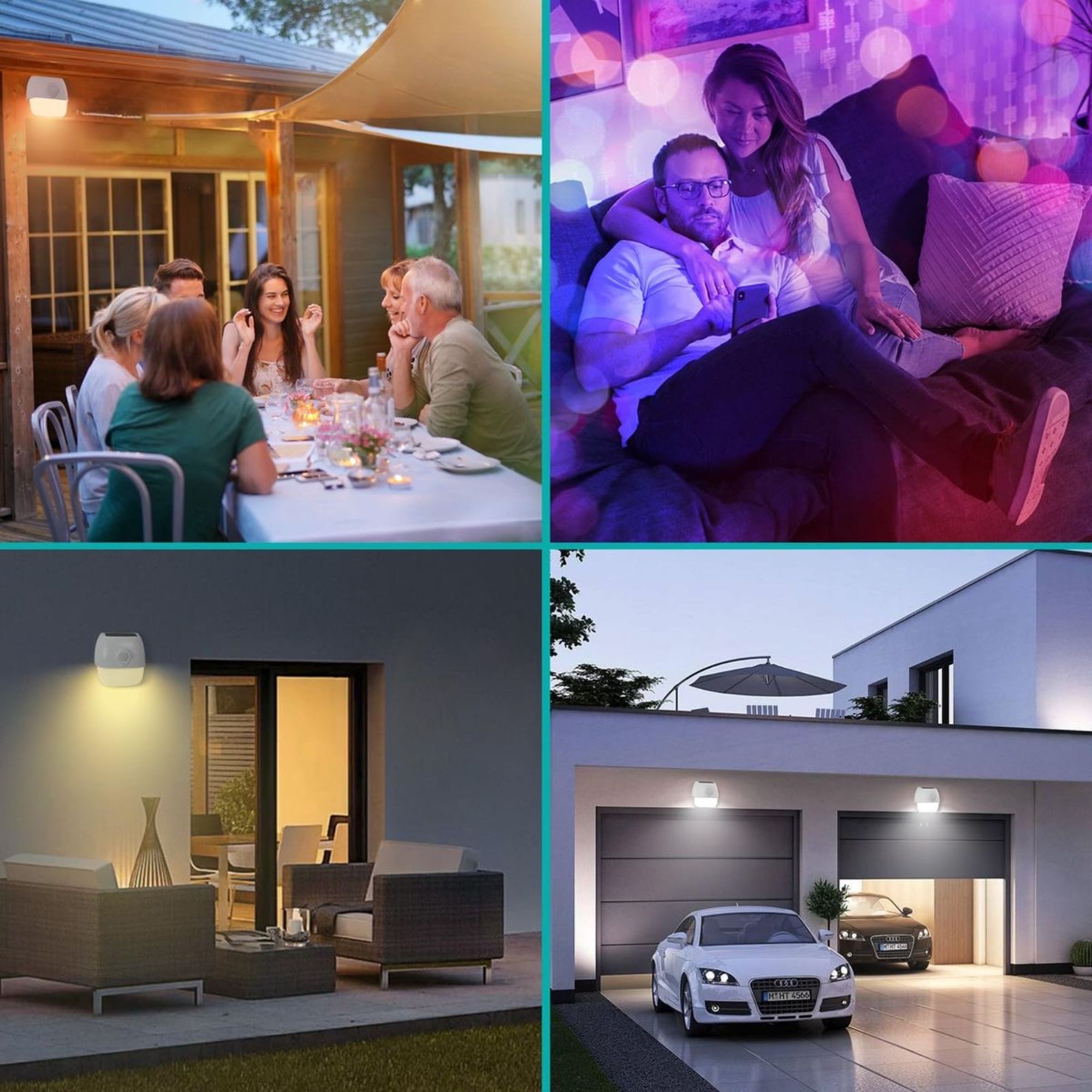 2 Pack: Smart Solar 25ft Stick On Lights with Motion Sensor