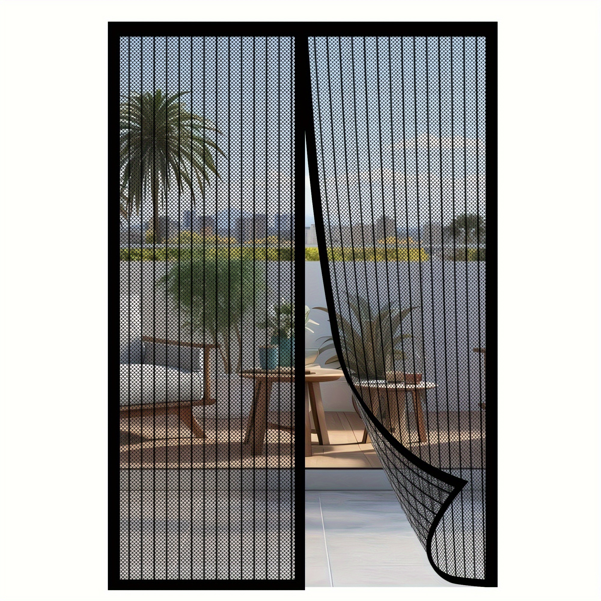Magnetic Screen Door Curtain Self-Sealing, Hands-Free Mesh