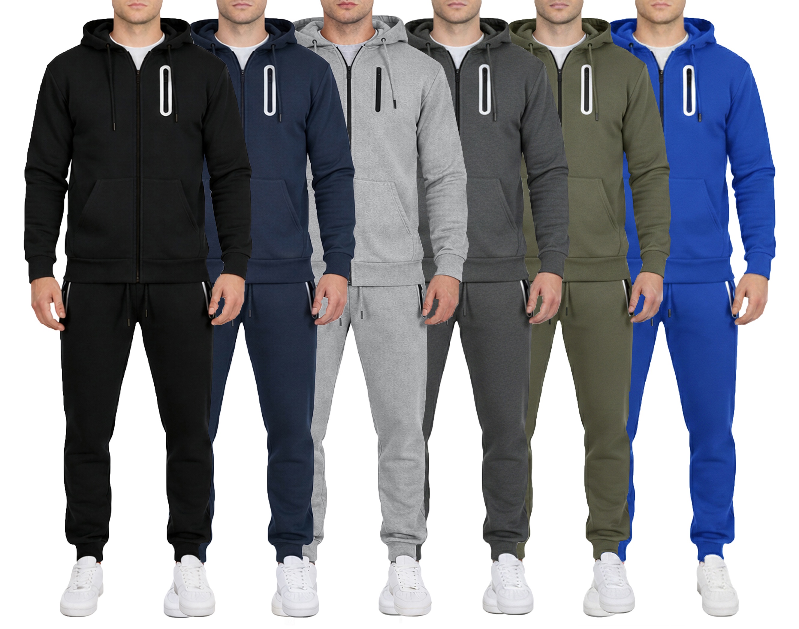 Men's 2-Piece Fleece-Lined Full Zip Hoodie & Jogger Set (S-3XL)