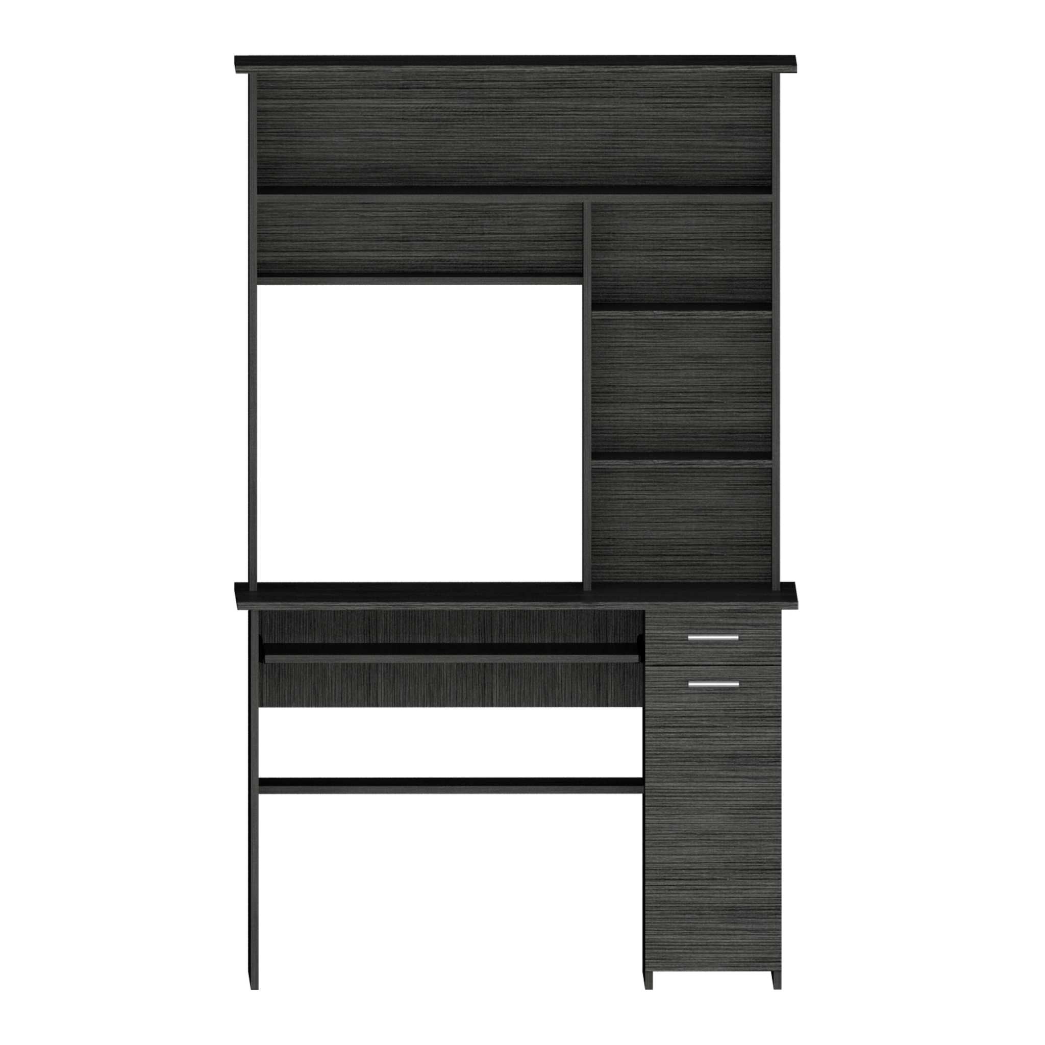 FM FURNITURE Weston Two Computer Desk, With Two Drawers And Six Shelves