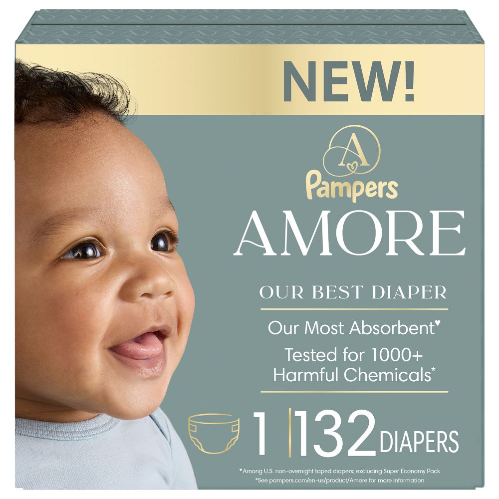 Amore by Pampers Diapers Large Pack - Size 1 - 132ct