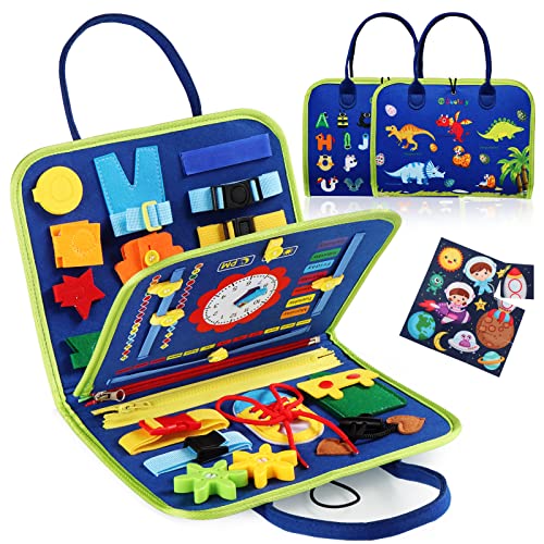Guolely Busy Board Montessori Toy Activity Developing Sensory Board - Blue