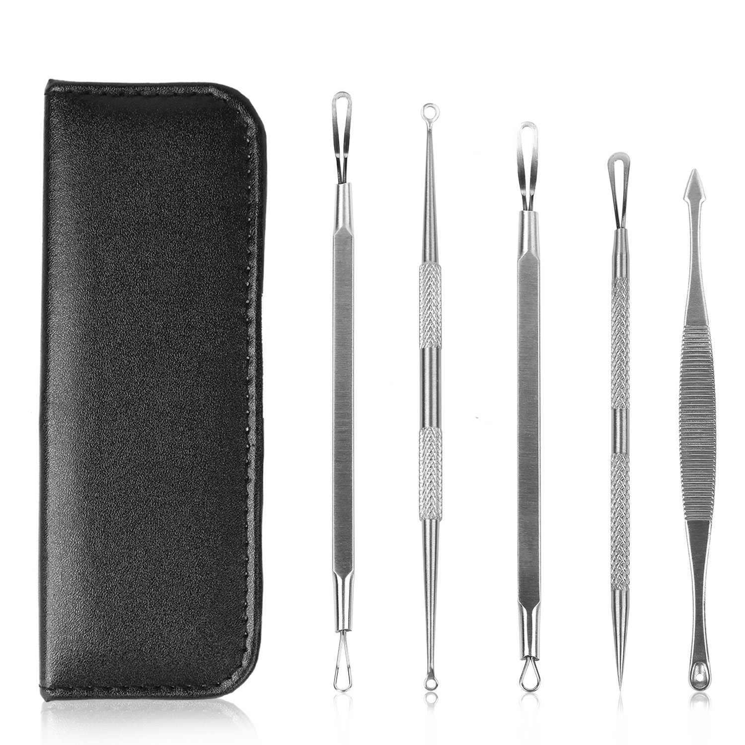 5 Pcs Blackhead Remover Kit Pimple Comedone Extractor Tool Set